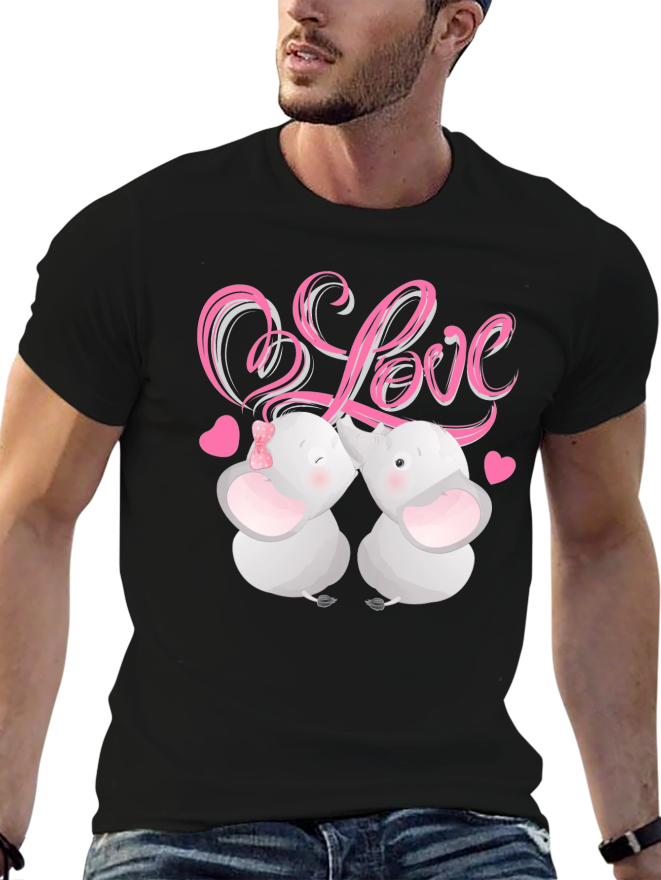 Elephant Love T-Shirt - Cute Animal Graphic Tee