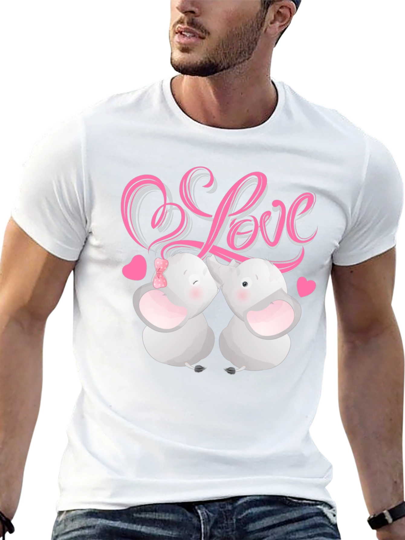 Elephant Love T-Shirt - Cute Animal Graphic Tee