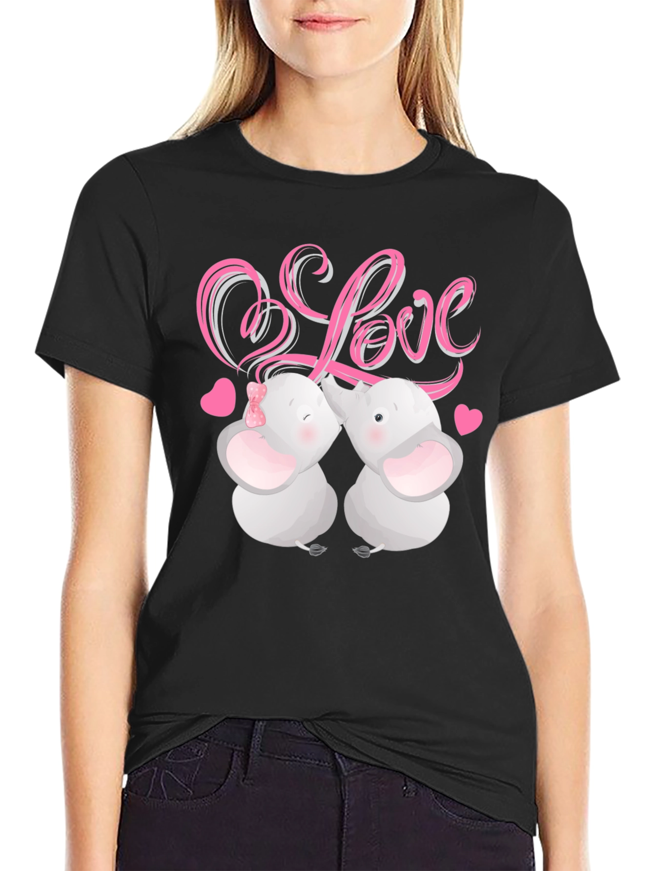 Elephant Love T-Shirt - Cute Animal Graphic Tee