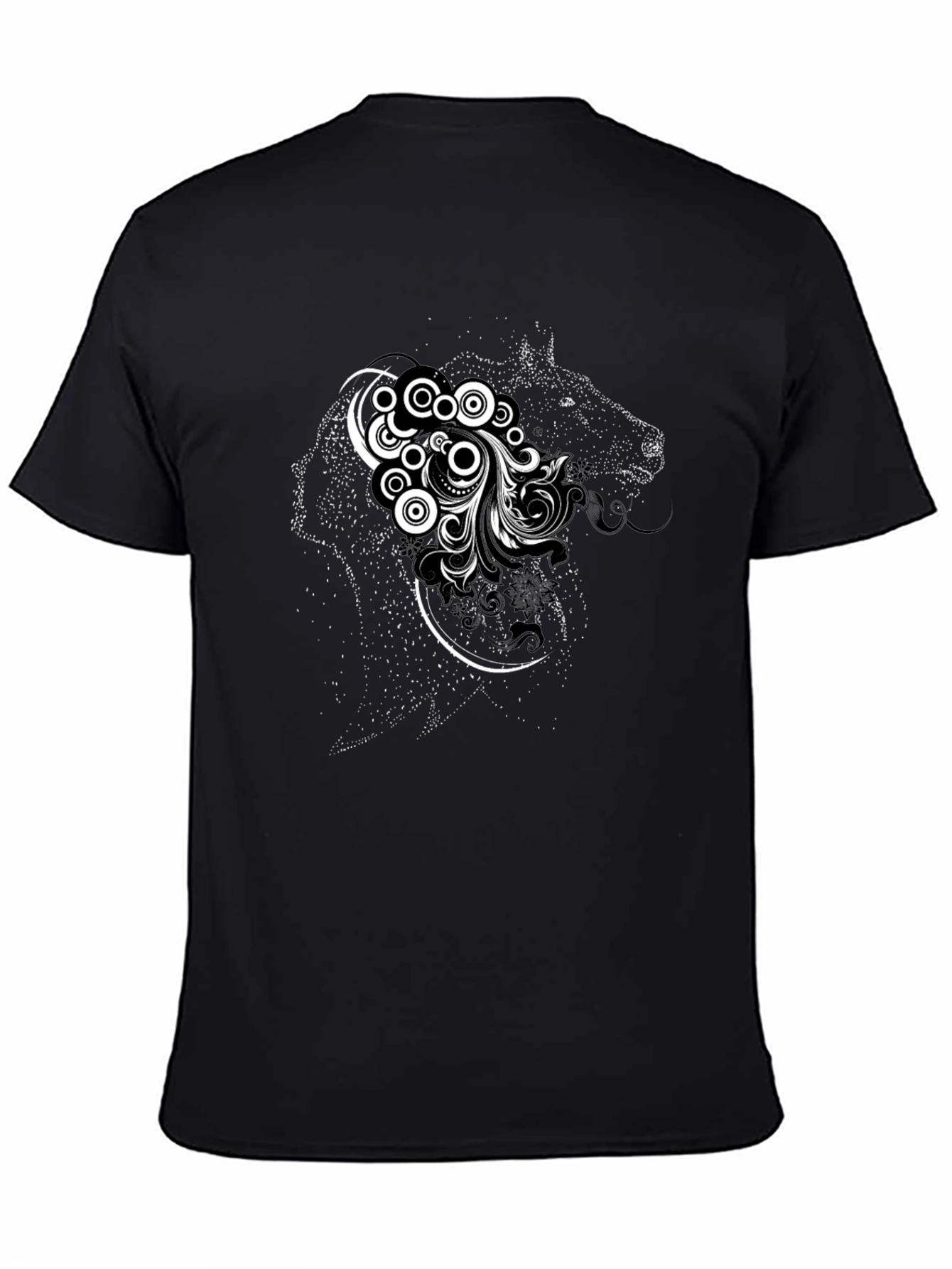 Wolf Spirit Graphic Tee - Black Cotton T-Shirt