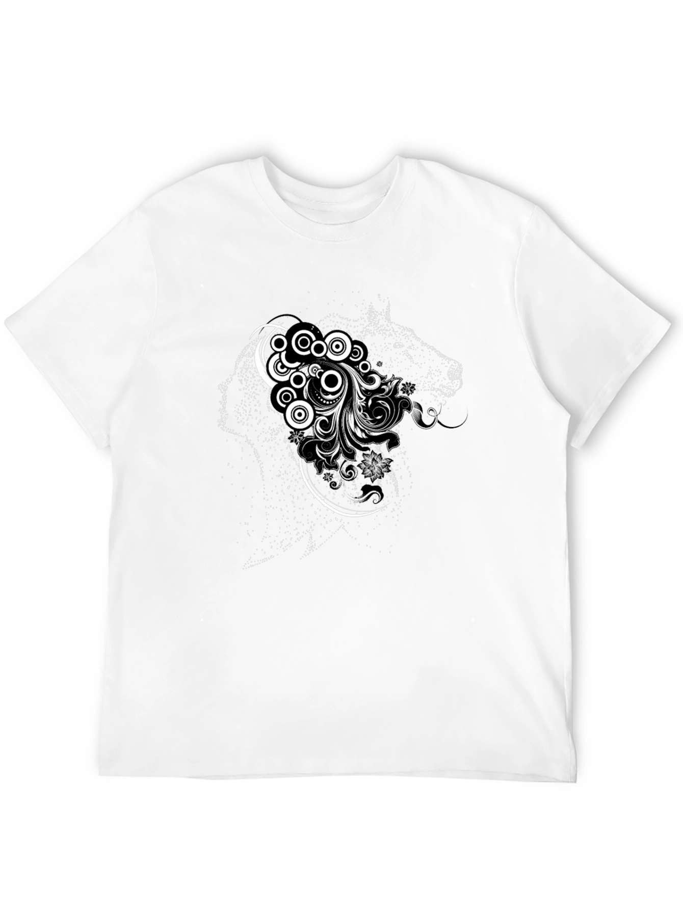 Wolf Spirit Graphic Tee - Black Cotton T-Shirt