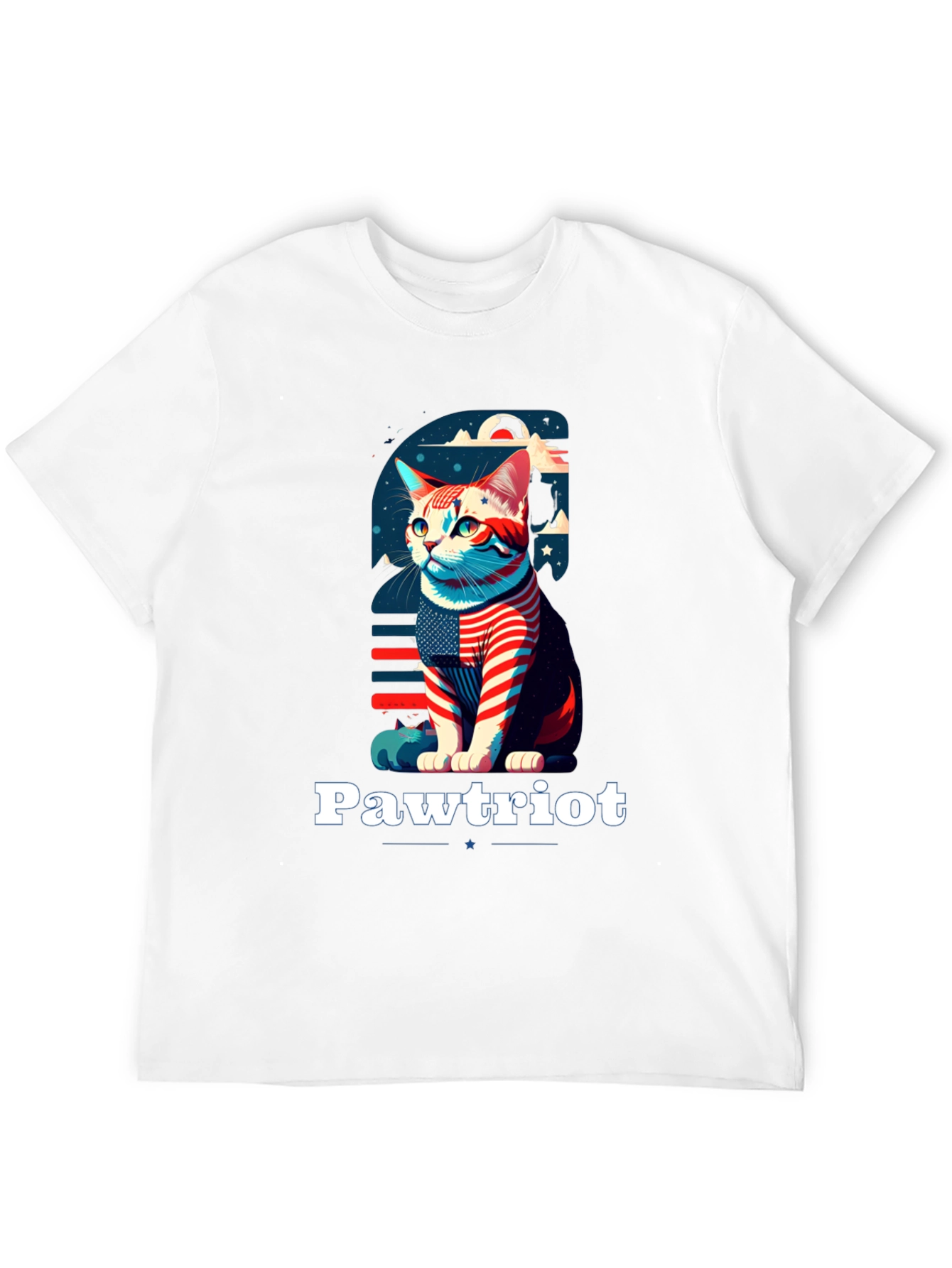 Pawtriot Cat T-Shirt - Patriotic Feline Tee