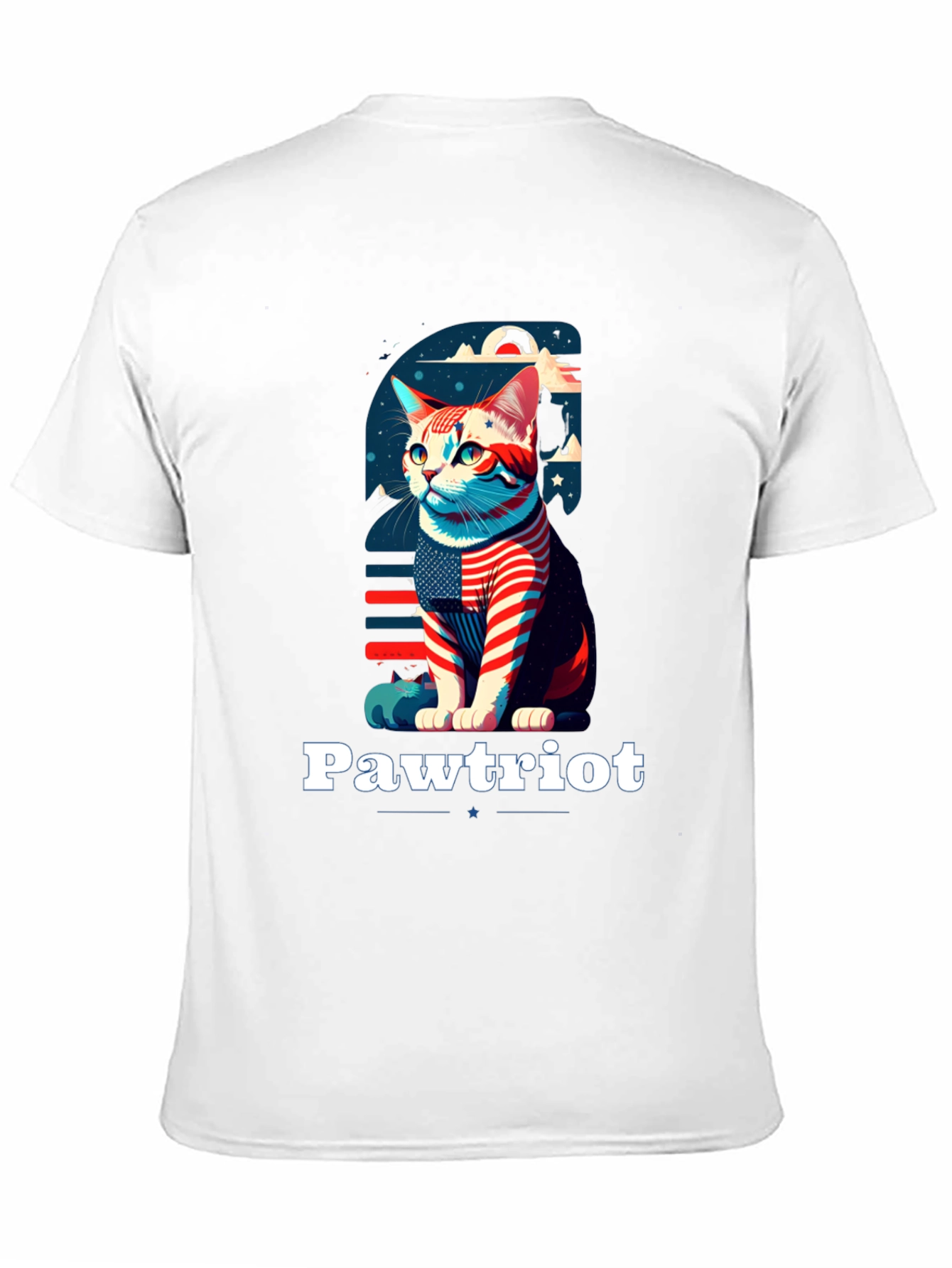Pawtriot Cat T-Shirt - Patriotic Feline Tee