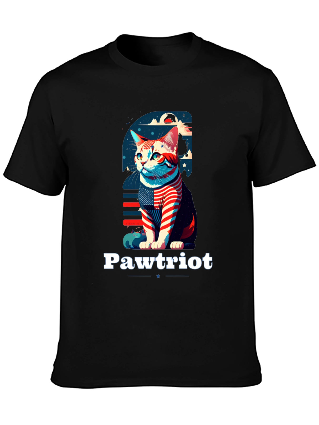 Pawtriot Cat T-Shirt - Patriotic Feline Tee