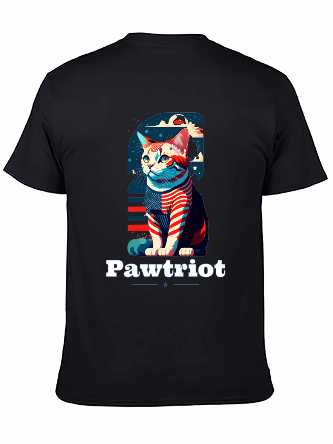 Pawtriot Cat T-Shirt - Patriotic Feline Tee