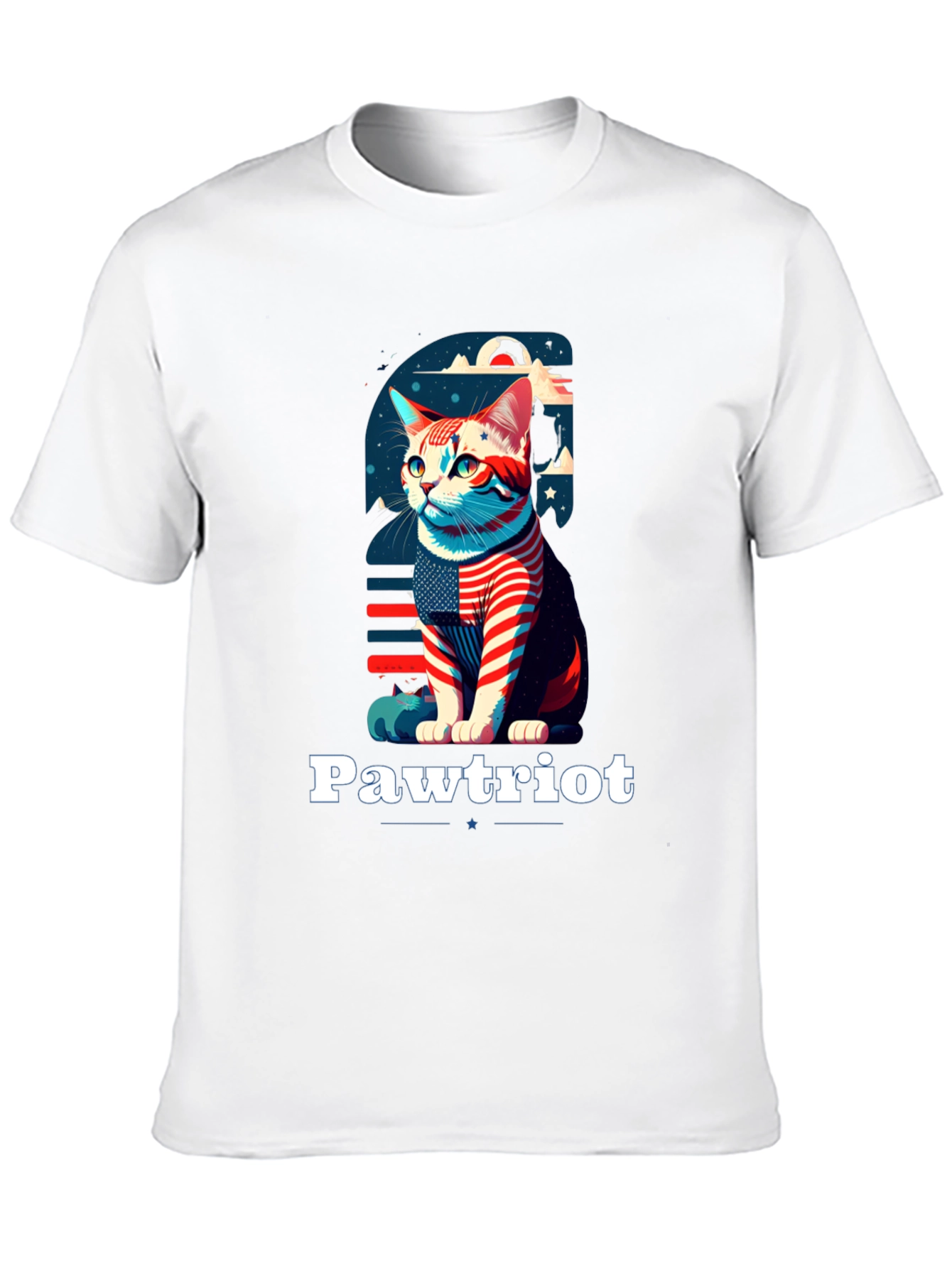 Pawtriot Cat T-Shirt - Patriotic Feline Tee