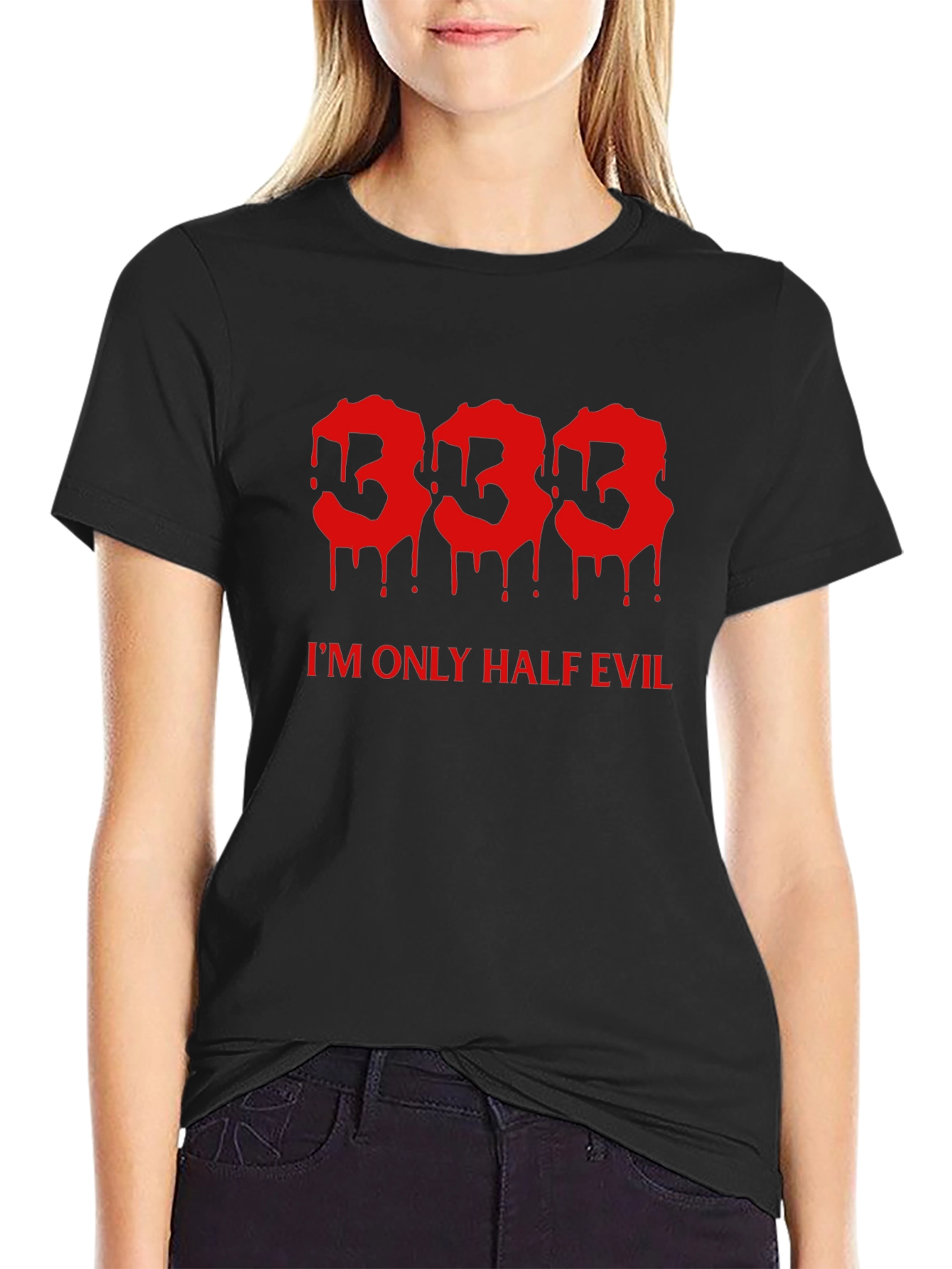 333 Half Evil Mens Black Tee