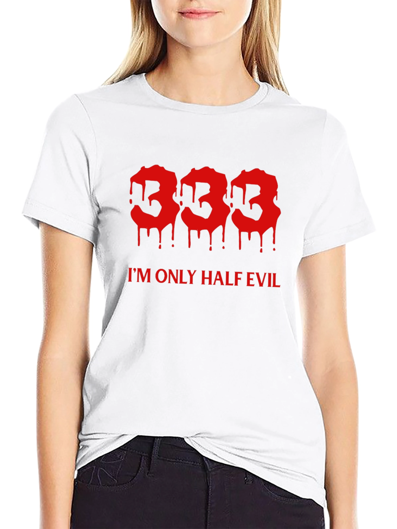 333 Half Evil Mens Black Tee