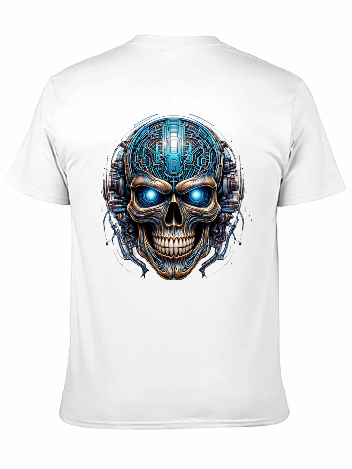 Cyberpunk Skull T-Shirt - Futuristic Tech Graphic Tee