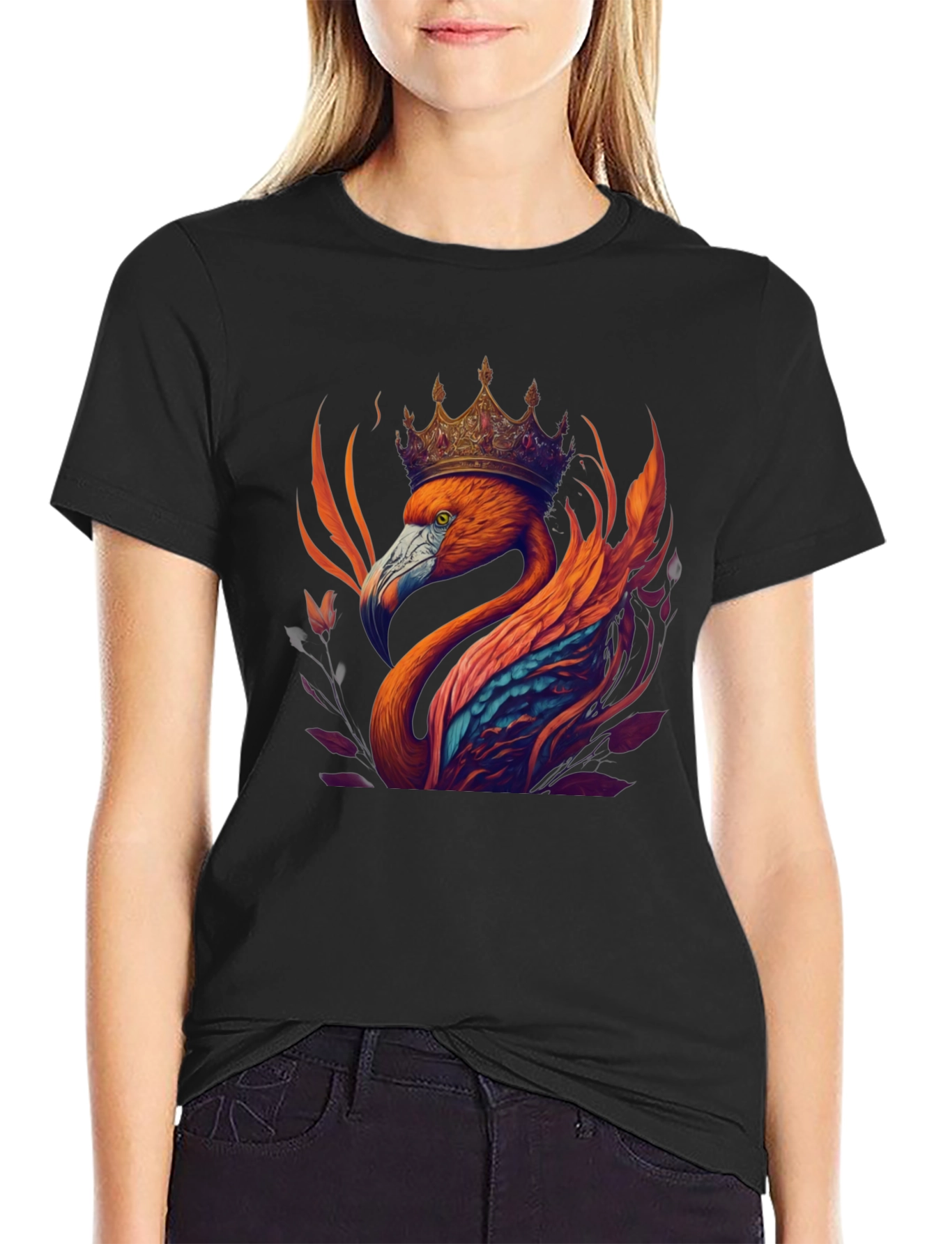 Flamingo King Graphic Tee - Black
