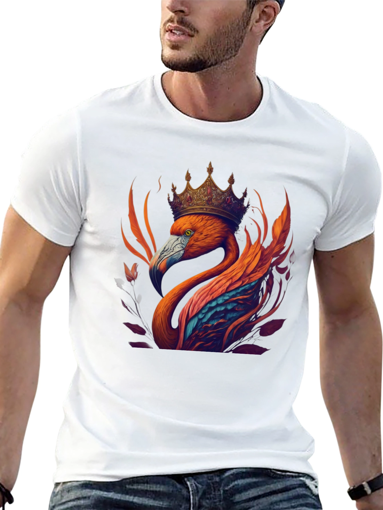 Flamingo King Graphic Tee - Black