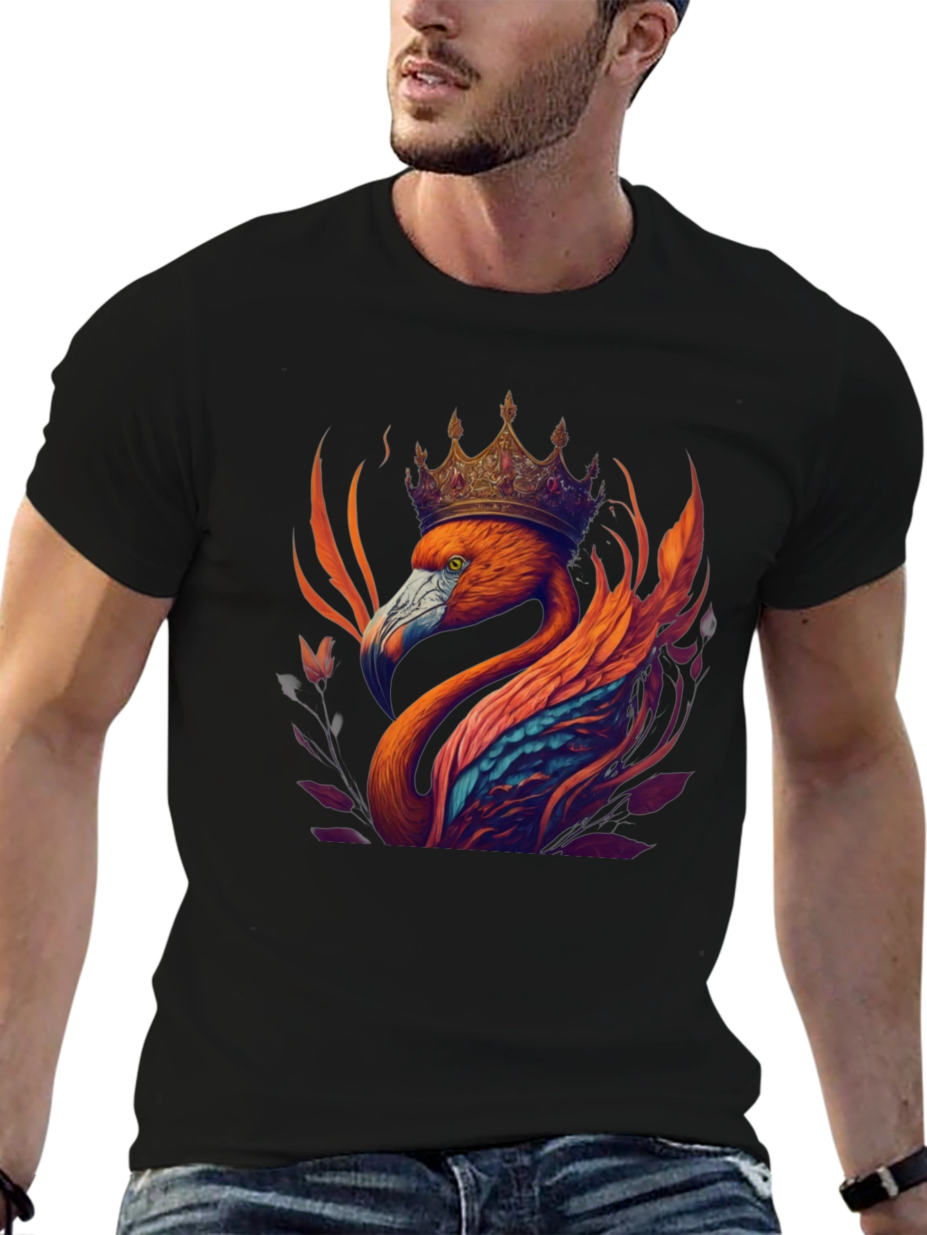 Flamingo King Graphic Tee - Black