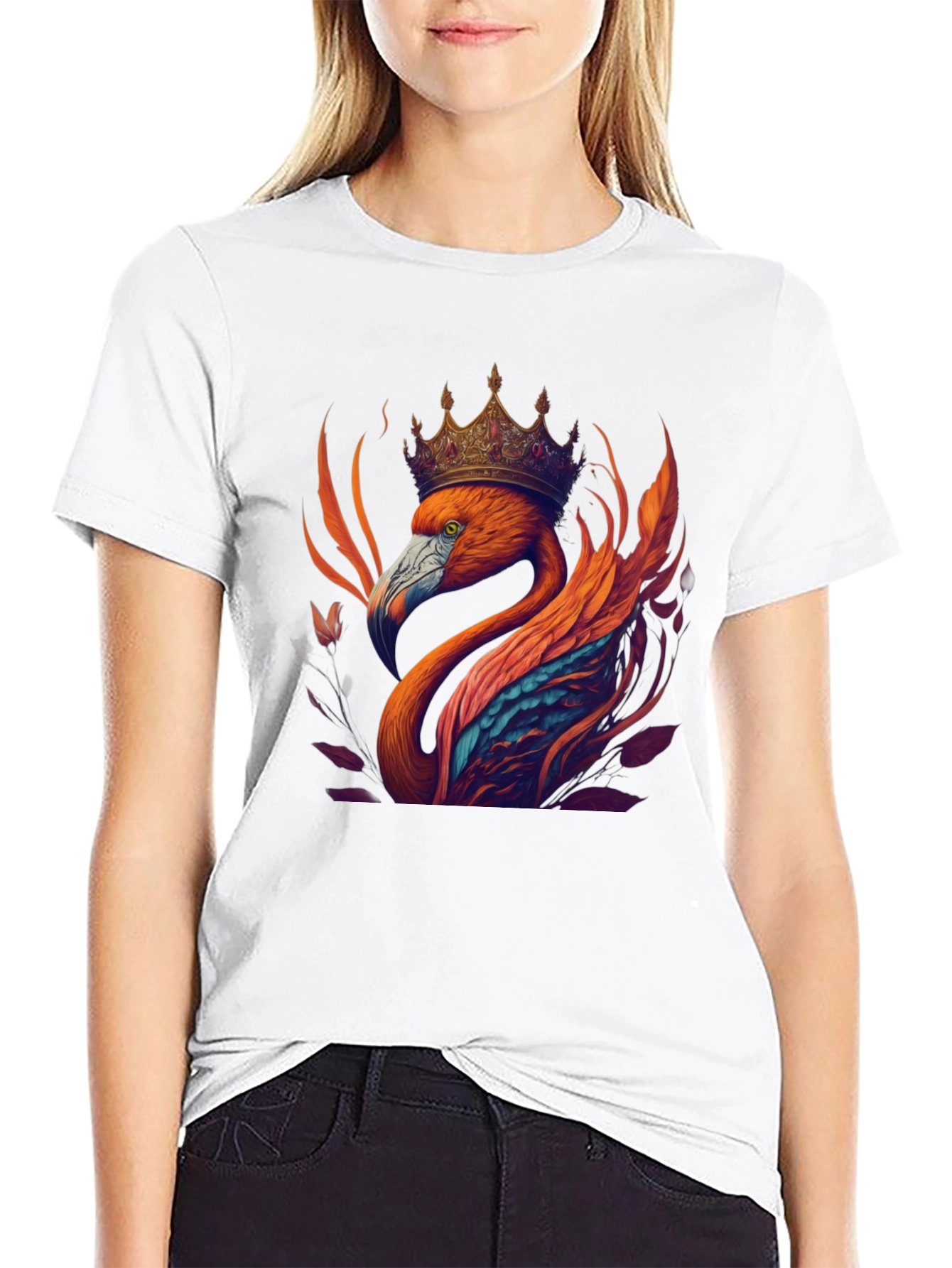 Flamingo King Graphic Tee - Black