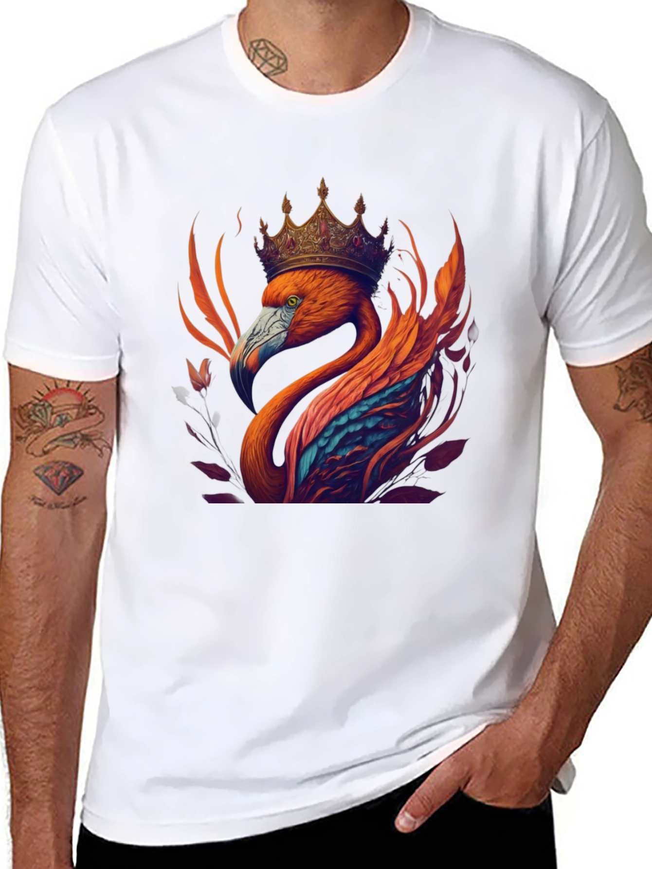 Flamingo King Graphic Tee - Black