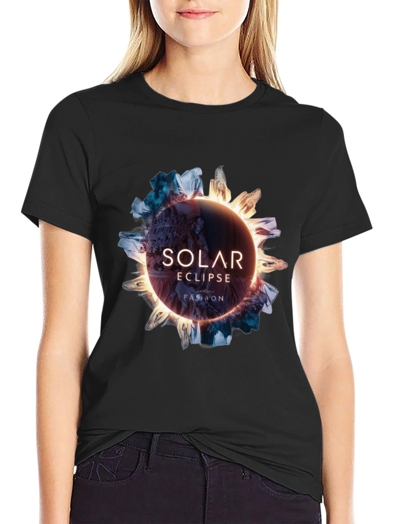 Solar Eclipse Fashion Black T-Shirt