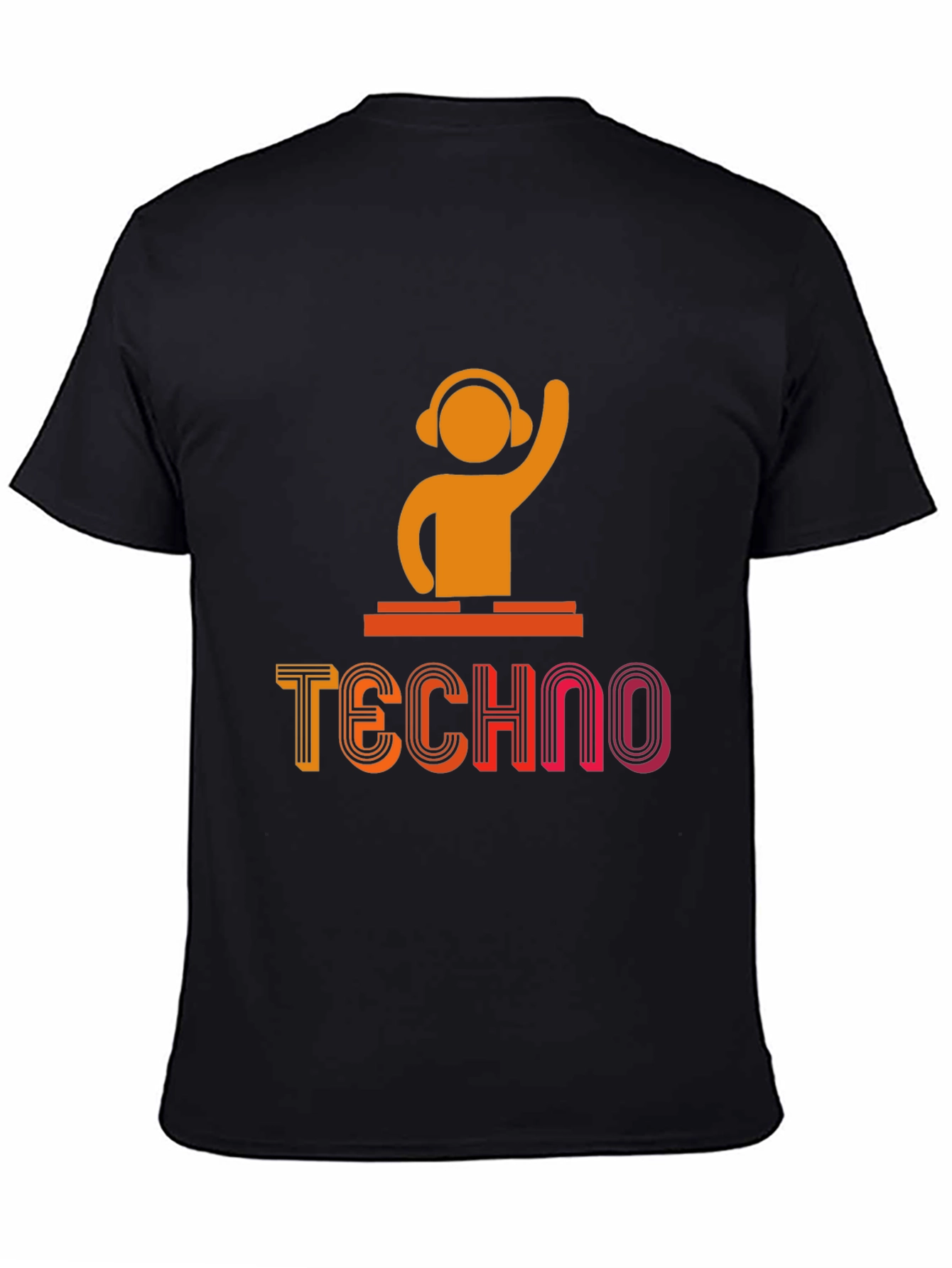Techno DJ Graphic T-Shirt - Black
