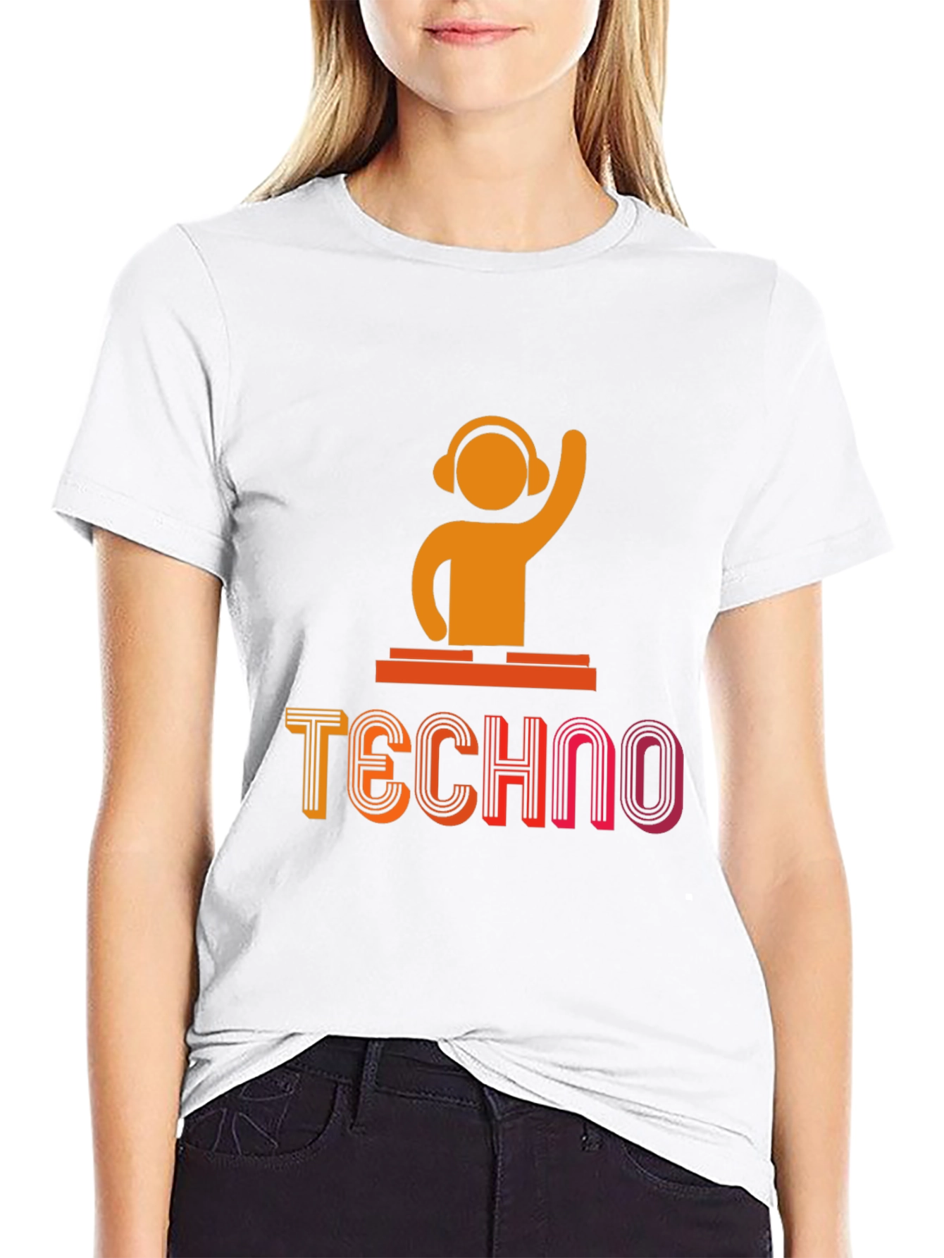 Techno DJ Graphic T-Shirt - Black