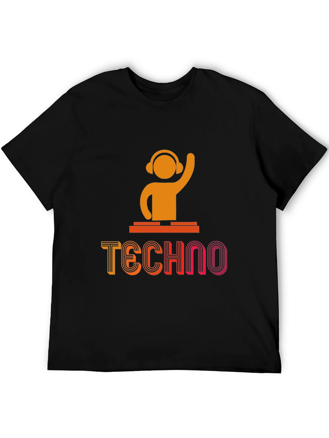 Techno DJ Graphic T-Shirt - Black