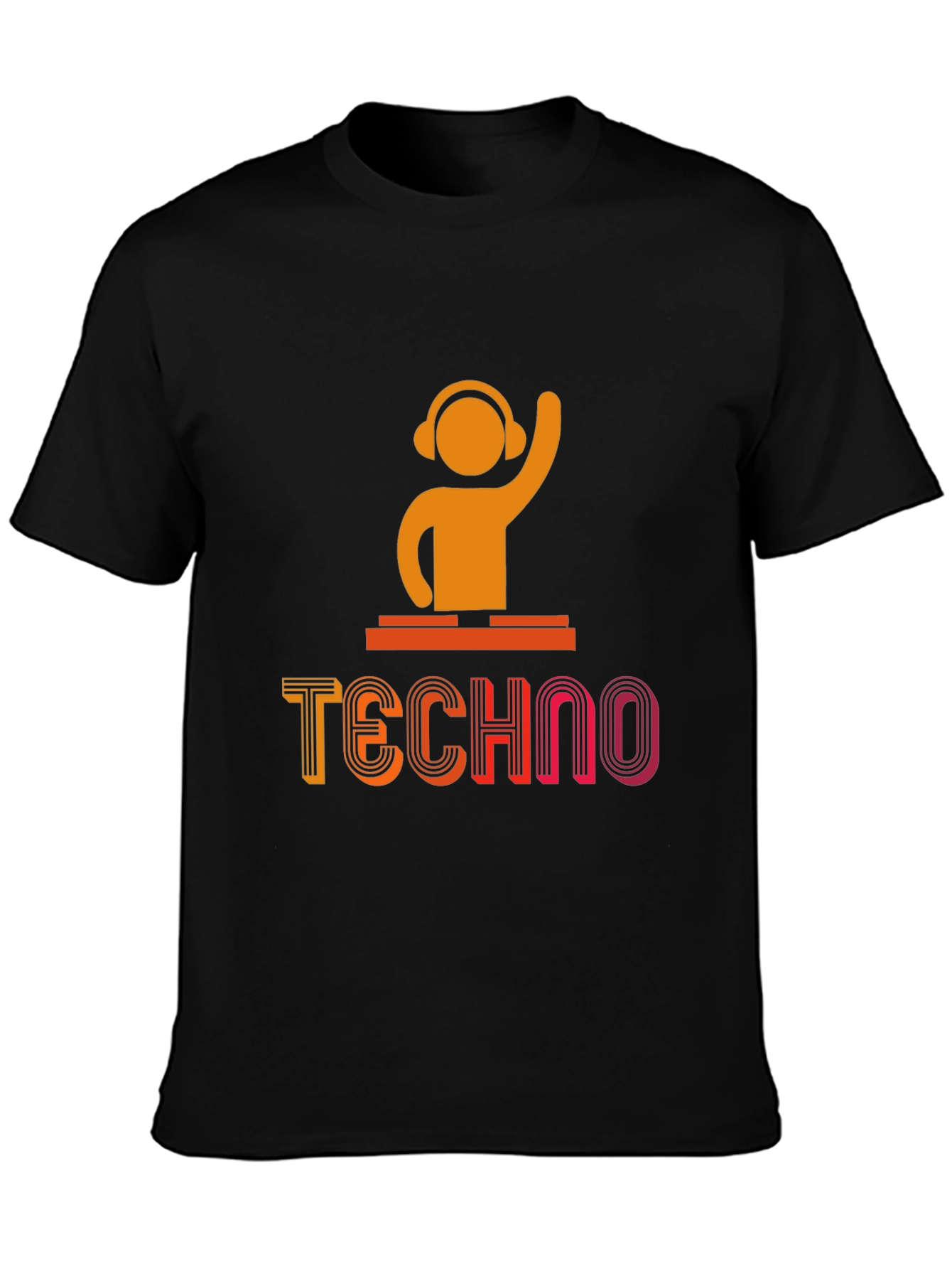 Techno DJ Graphic T-Shirt - Black