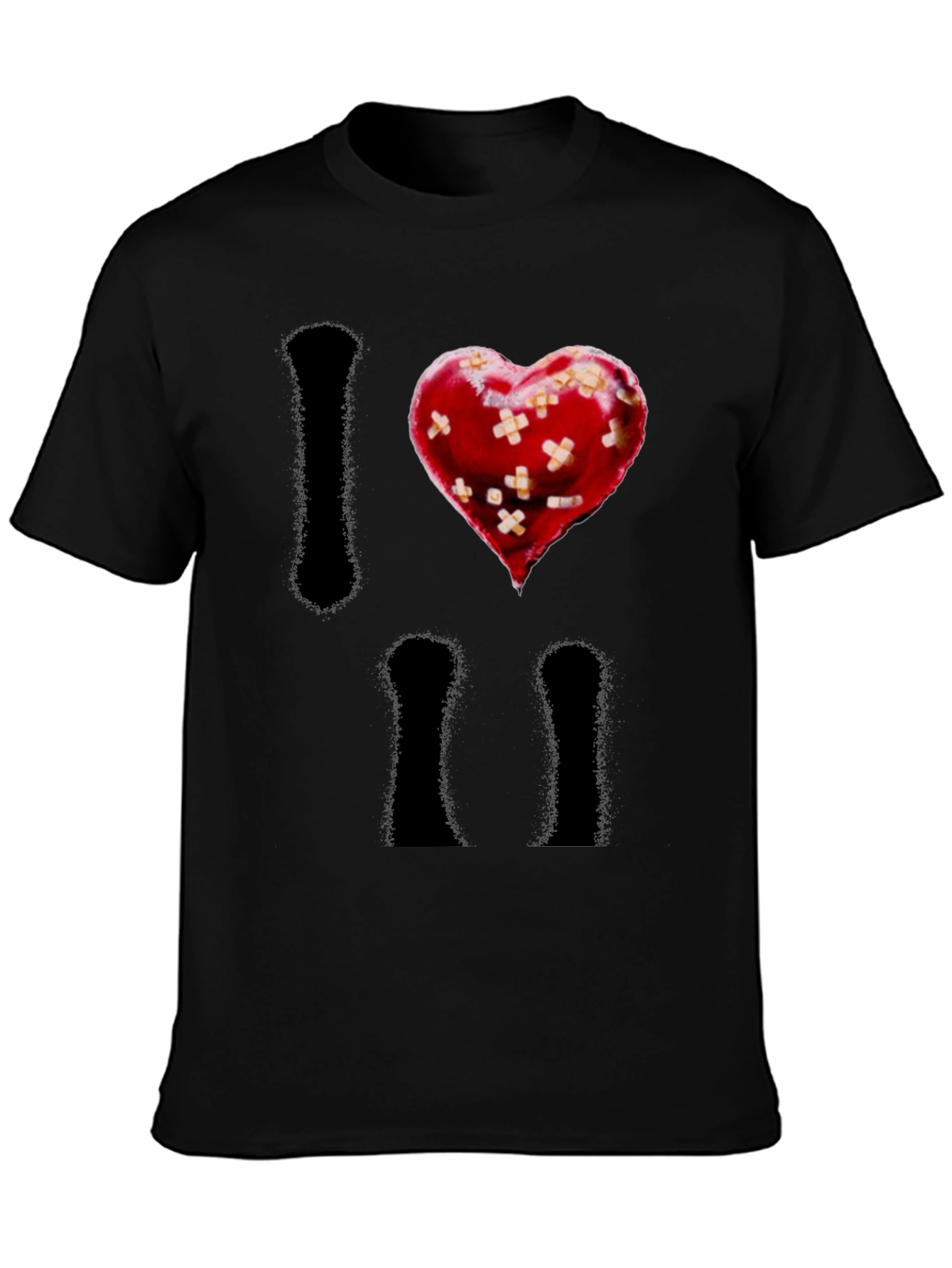 I Heart Bandages Mens Black T-Shirt
