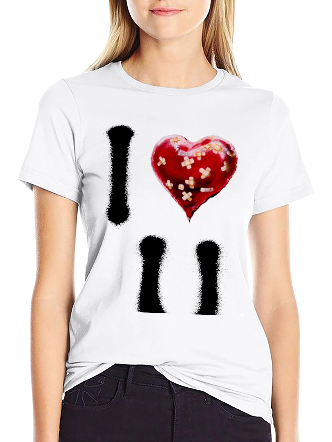 I Heart Bandages Mens Black T-Shirt