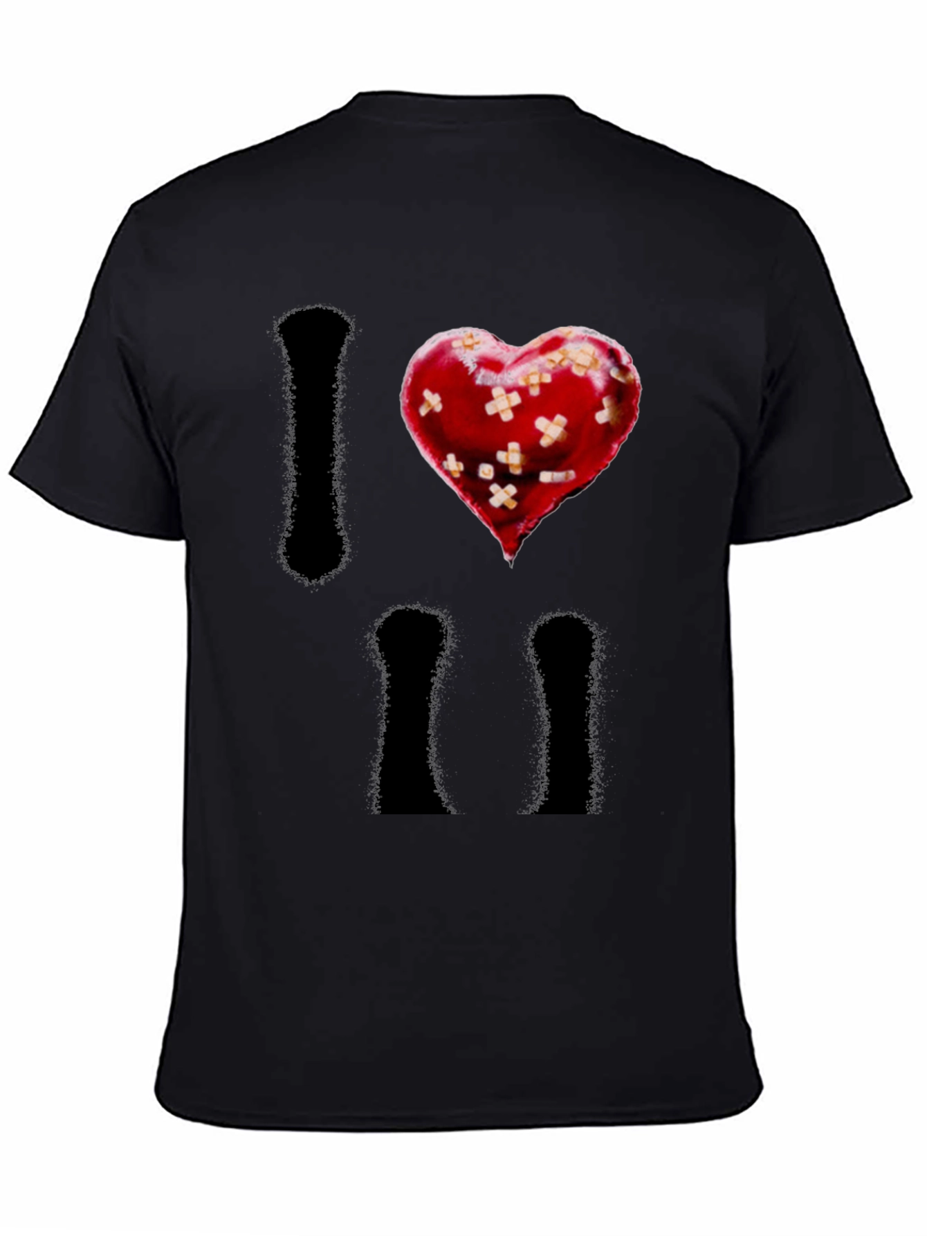 I Heart Bandages Mens Black T-Shirt