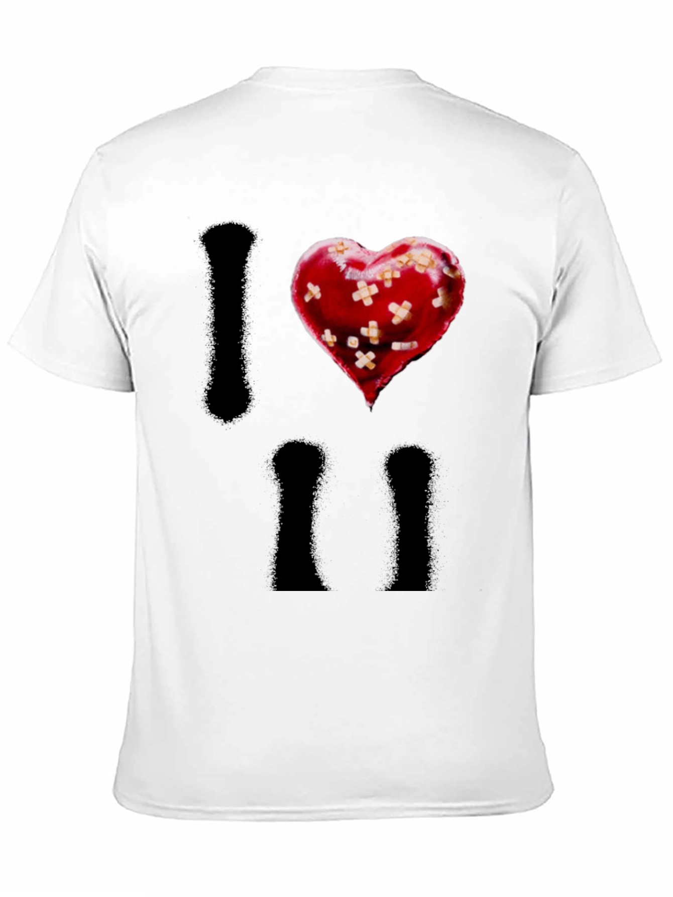 I Heart Bandages Mens Black T-Shirt