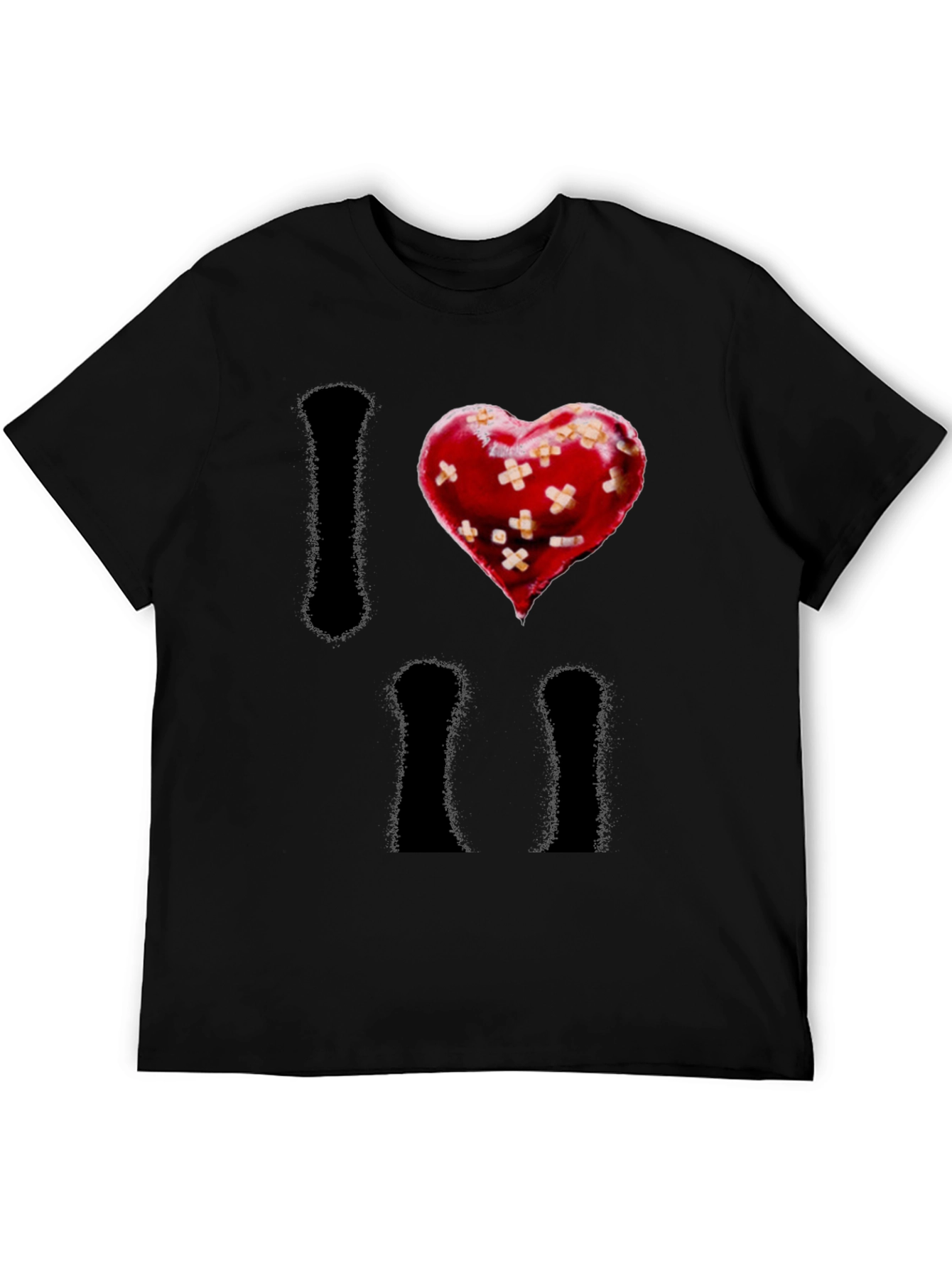 I Heart Bandages Mens Black T-Shirt