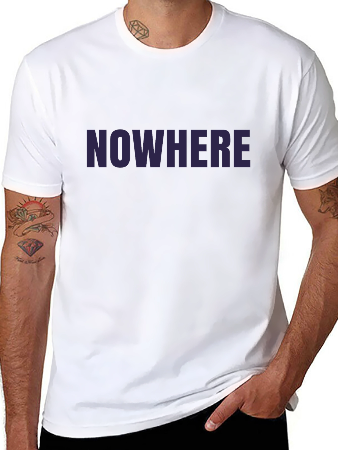 Nowhere Graphic Print Tee - Black Casual T-Shirt