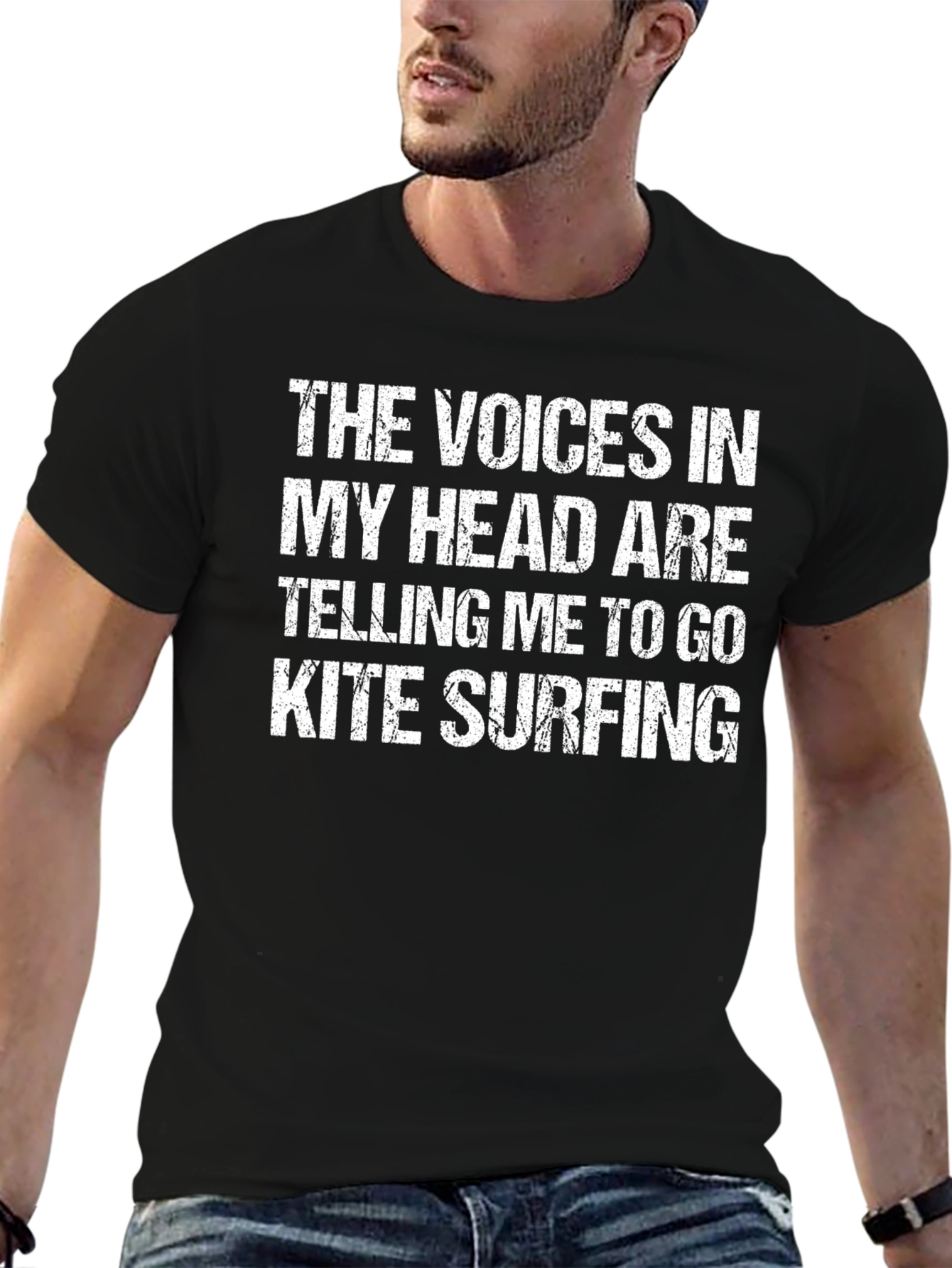 Kite Surfing Voices Graphic Tee - Funny Surfer T-Shirt