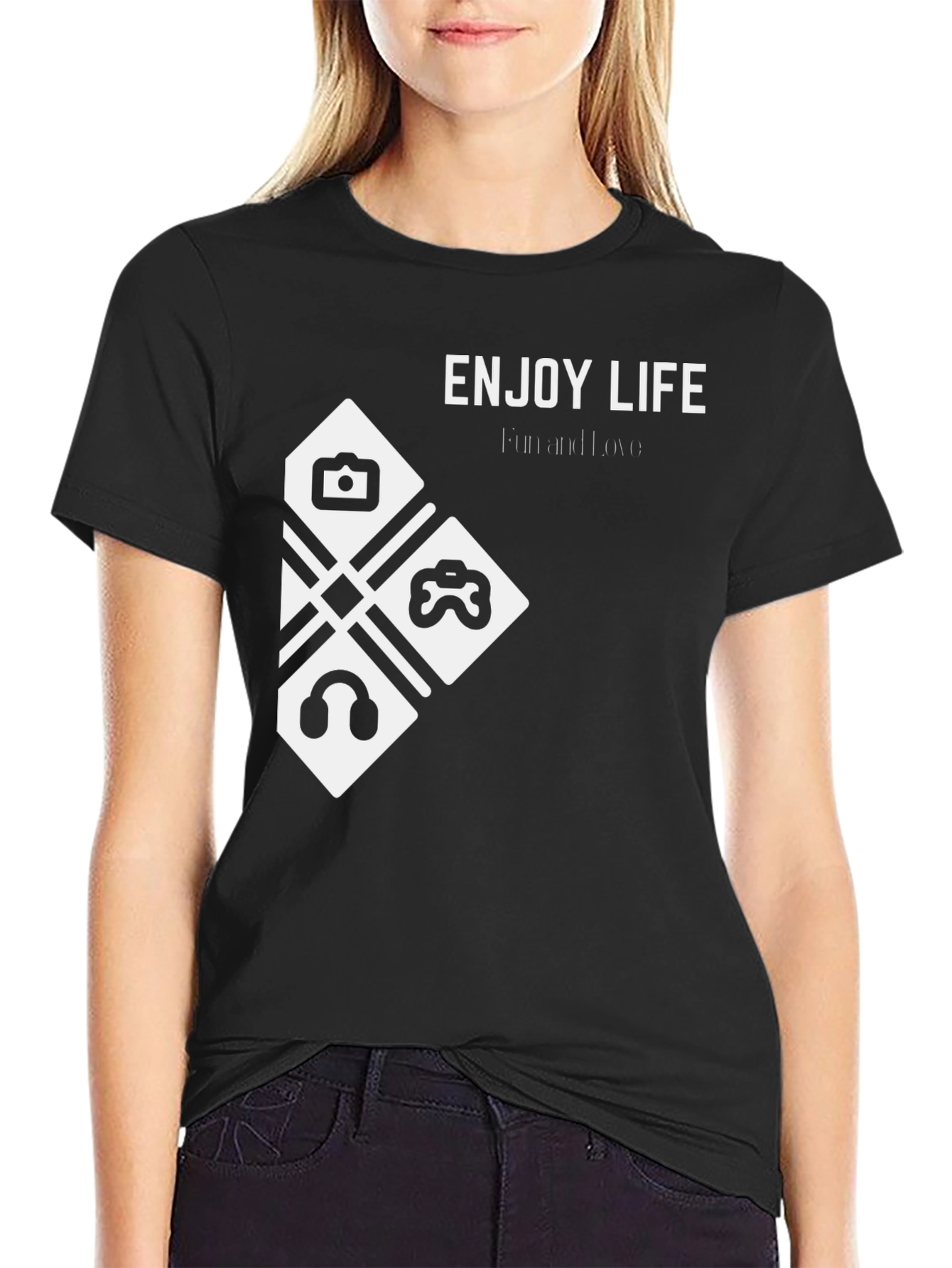 Enjoy Life Black Graphic Tee