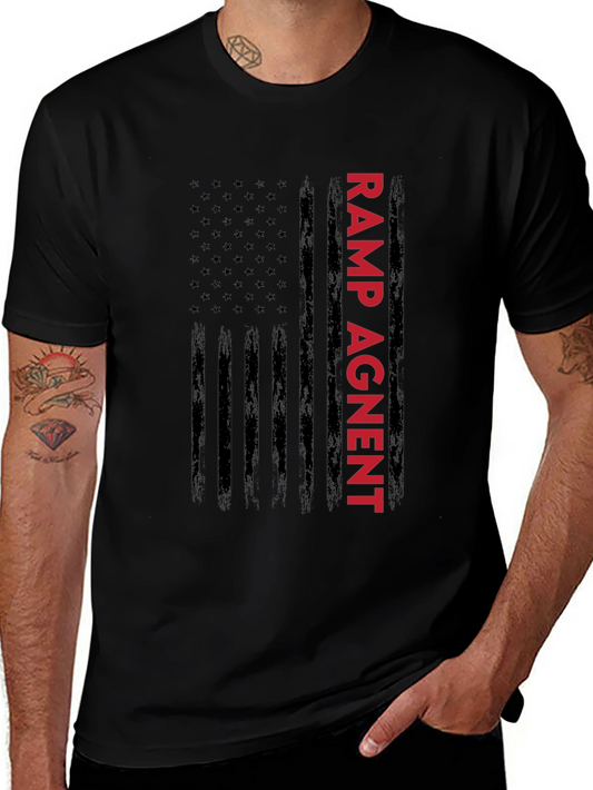 Ramp Agent American Flag Graphic Tee - Black