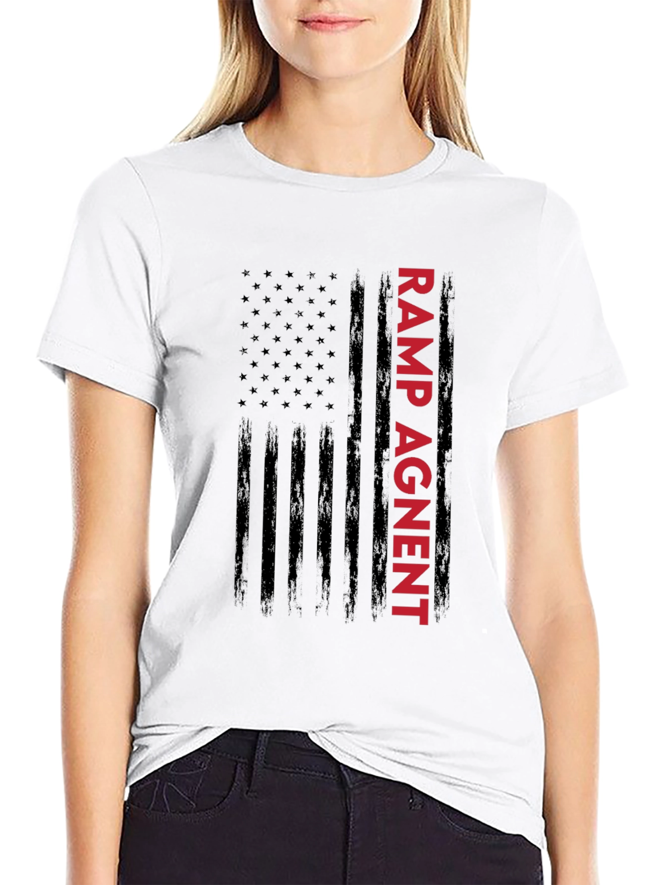 Ramp Agent American Flag Graphic Tee - Black