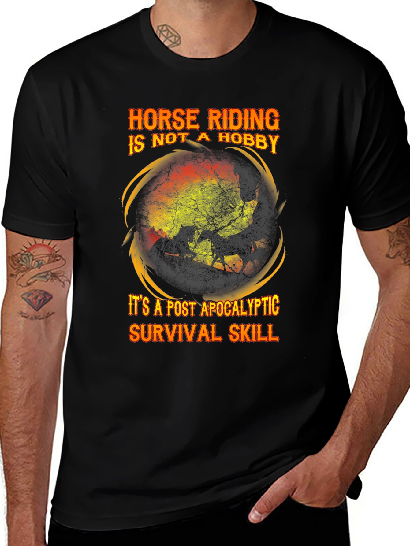 Horse Riding Post Apocalyptic Survival Skill T-Shirt