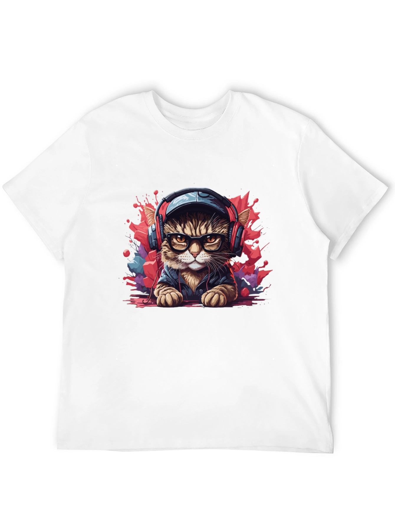 Cool Cat Graphic Tee - DJ Cat T-Shirt