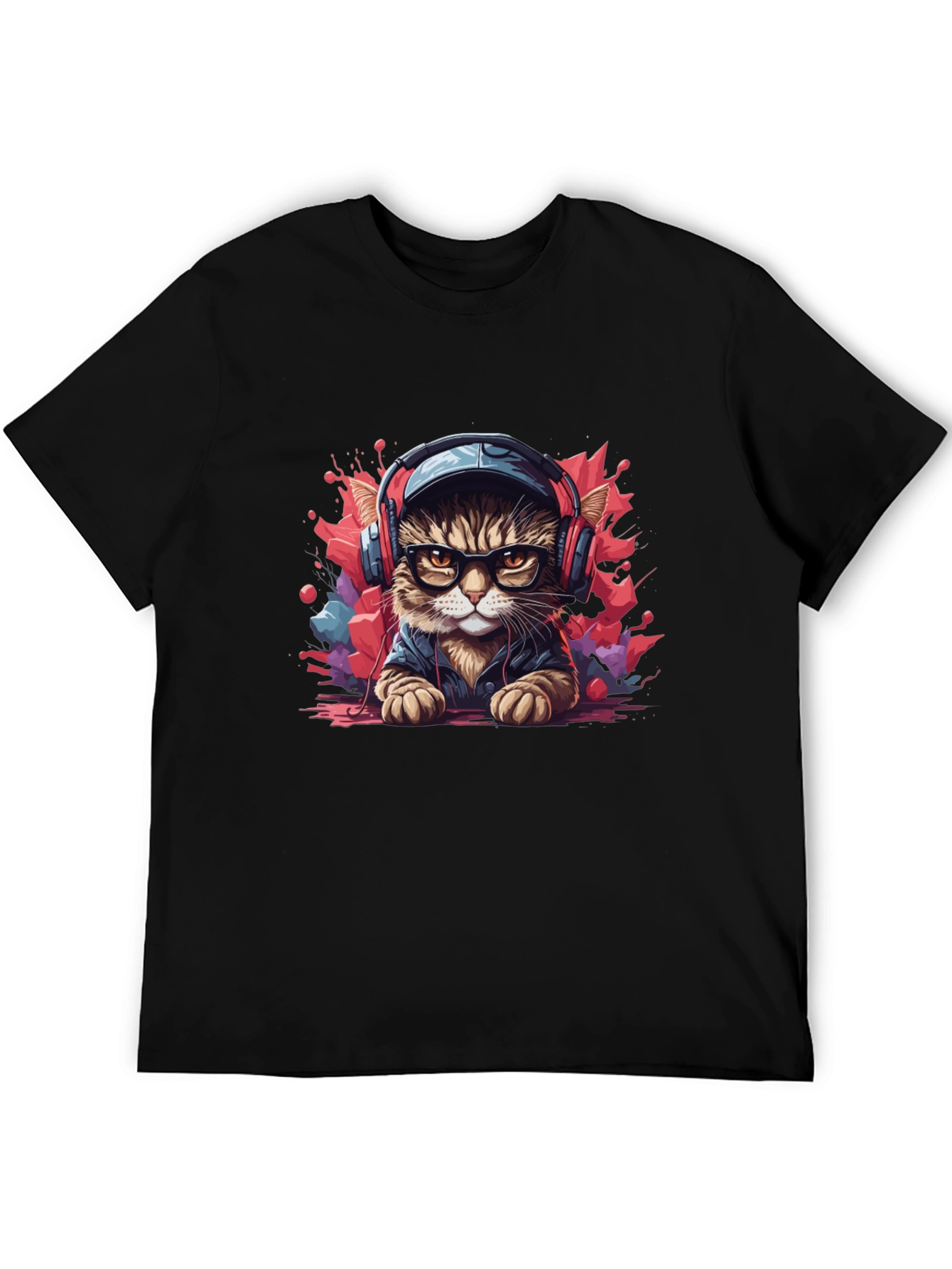 Cool Cat Graphic Tee - DJ Cat T-Shirt