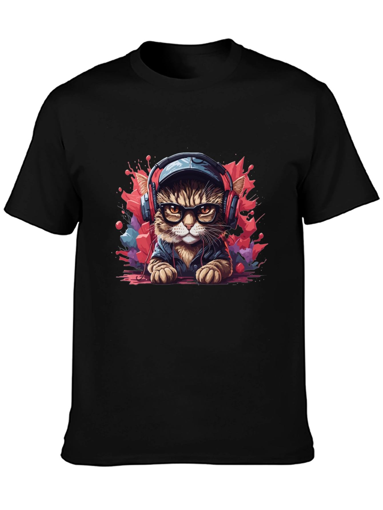 Cool Cat Graphic Tee - DJ Cat T-Shirt