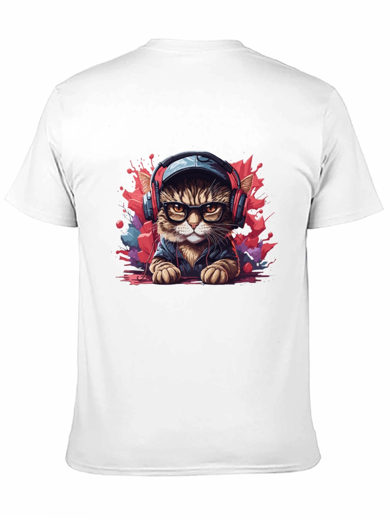 Cool Cat Graphic Tee - DJ Cat T-Shirt
