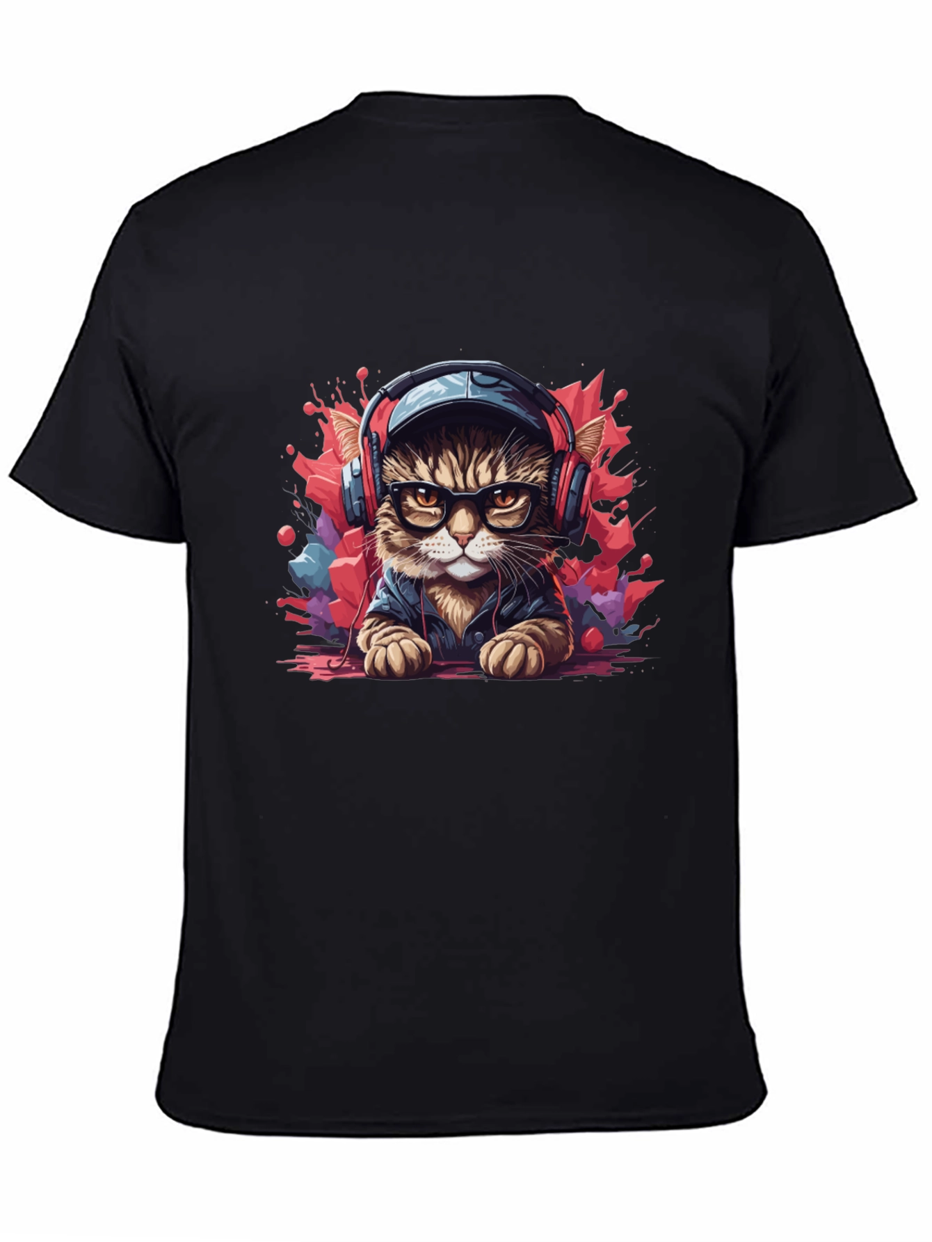 Cool Cat Graphic Tee - DJ Cat T-Shirt