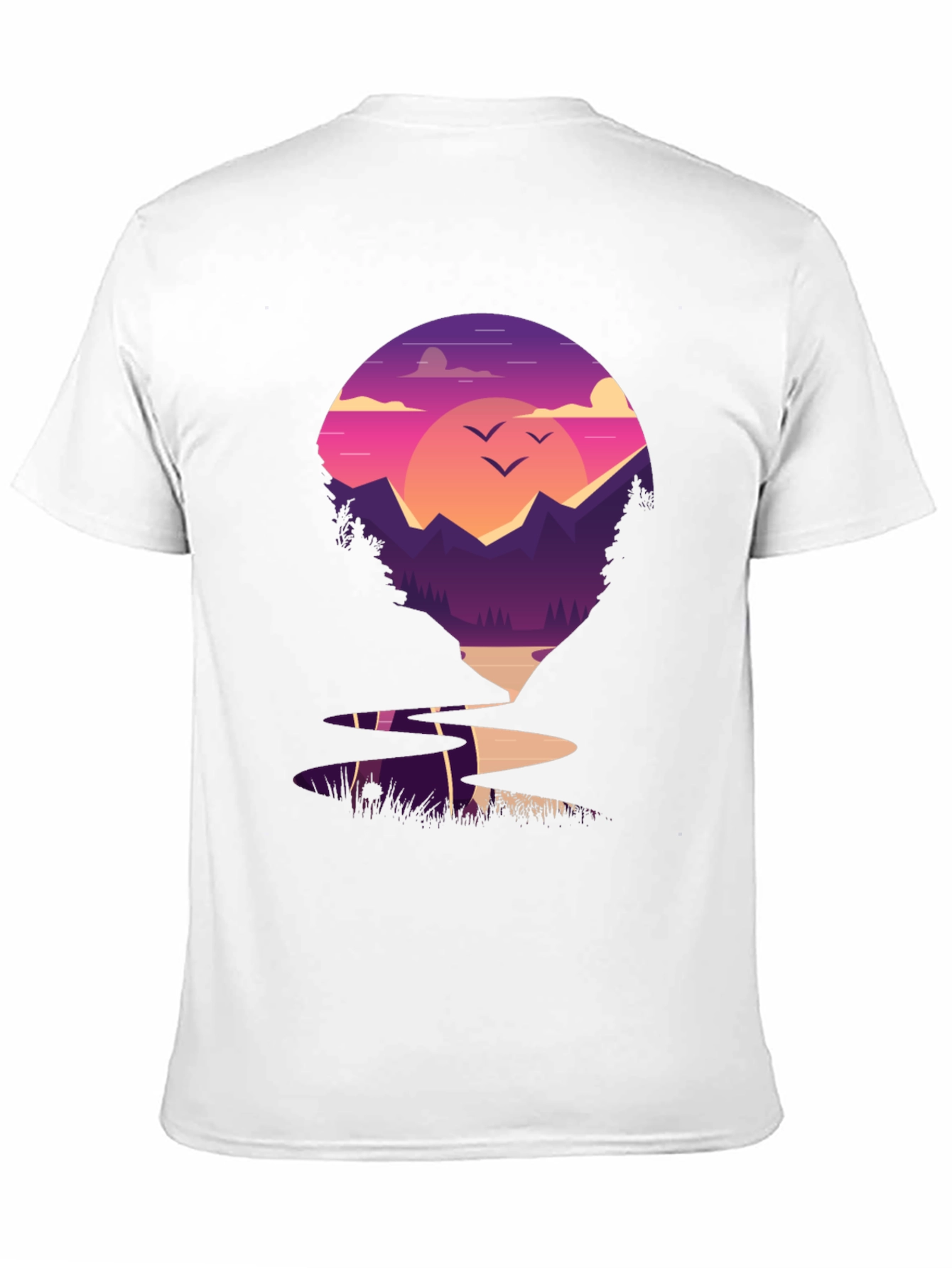 Sunset Mountain Graphic Tee - Nature Lovers T-Shirt