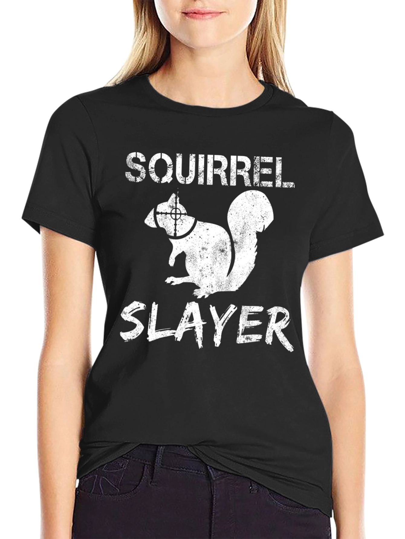 Squirrel Slayer Graphic Tee - Hunting Humor