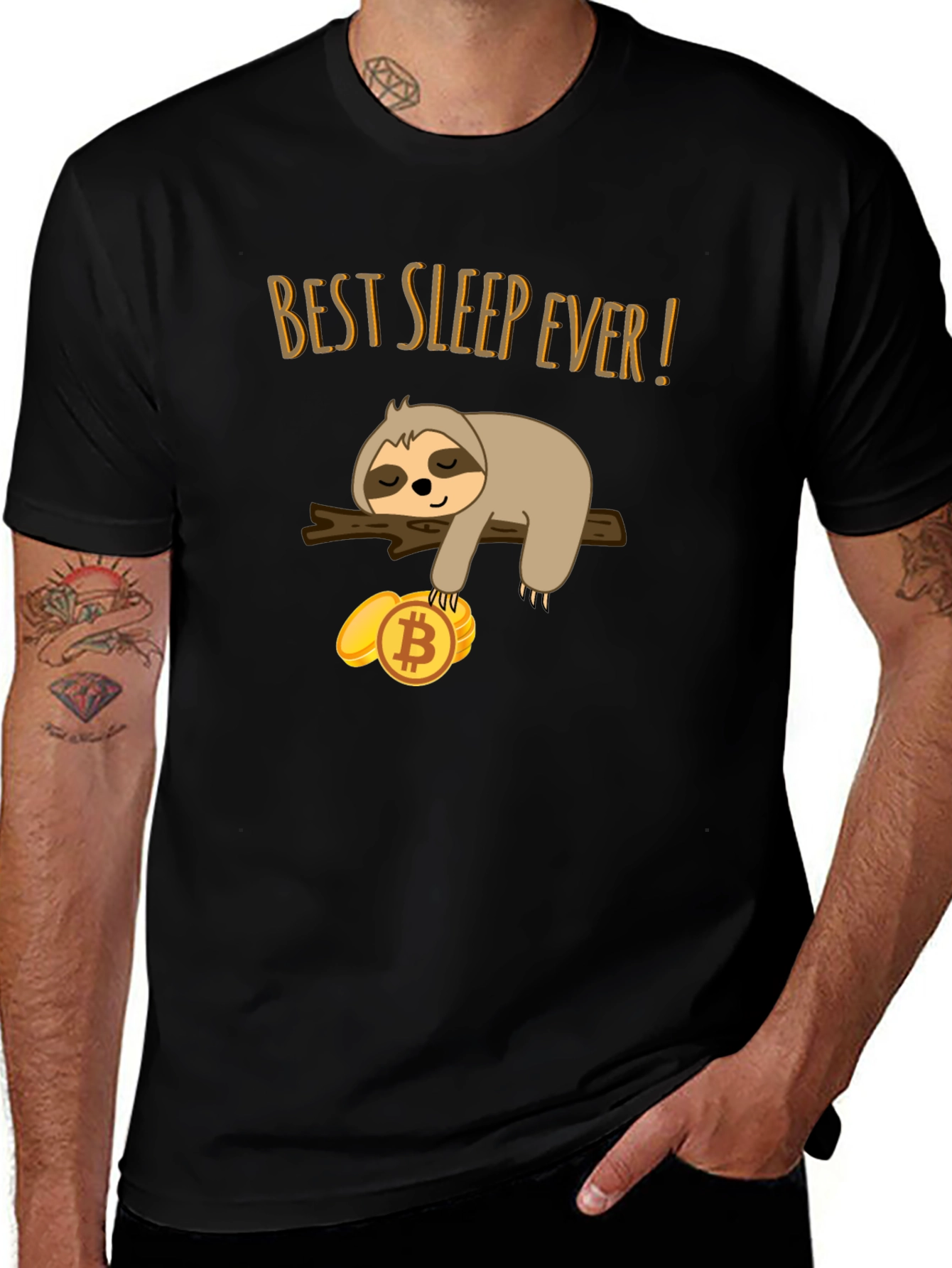 Best Sleep Ever Sloth Bitcoin Crypto T-Shirt