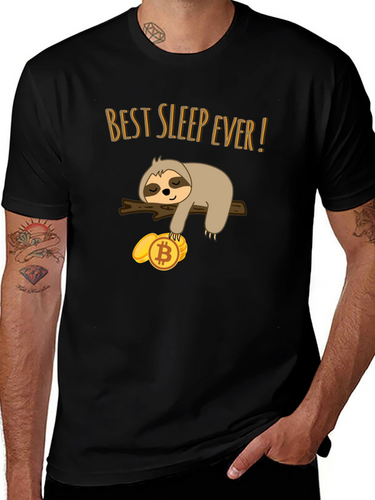 Best Sleep Ever Sloth Bitcoin Crypto T-Shirt