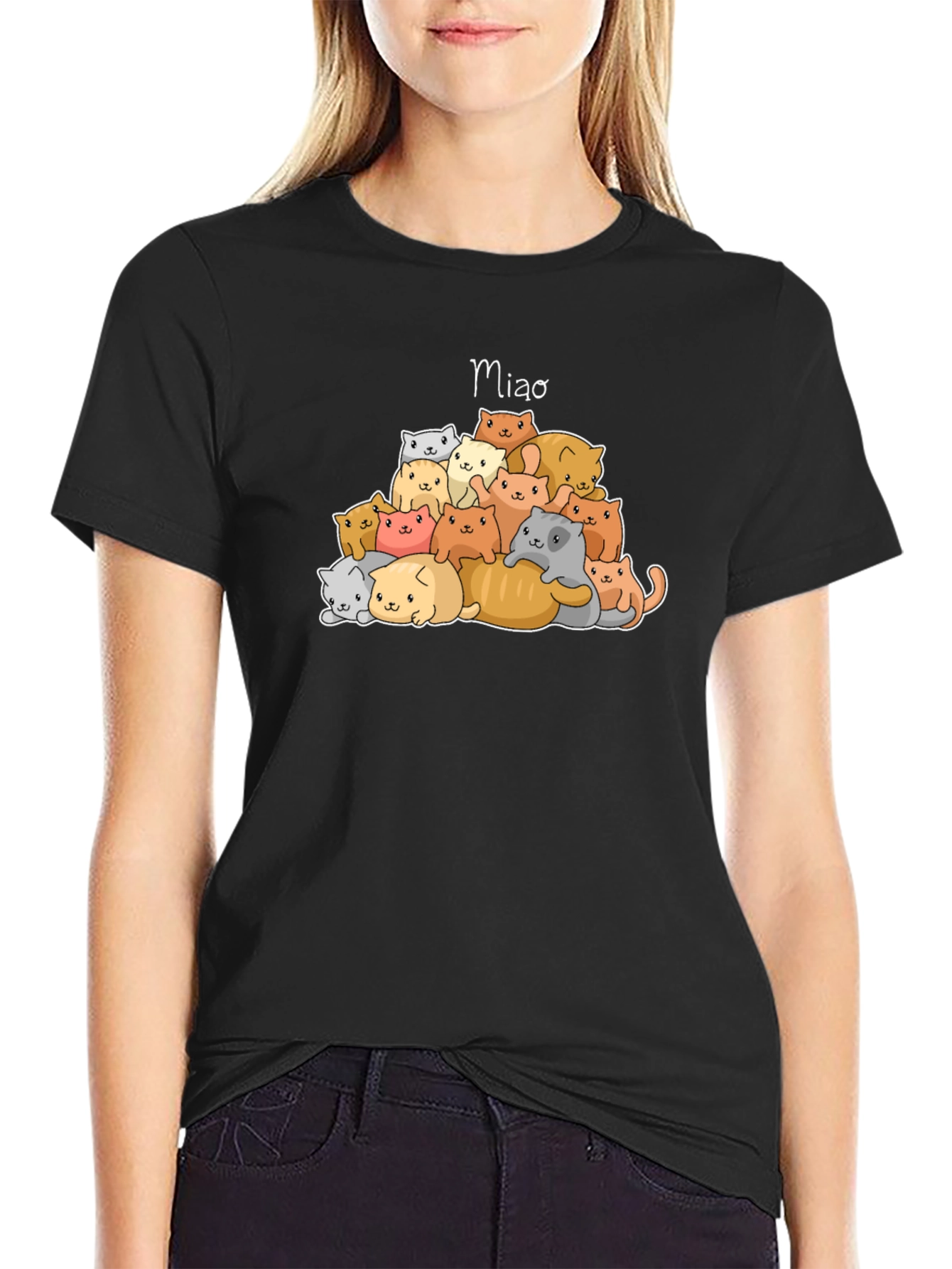 Cats Meow T-Shirt - Cute Cat Pile Graphic Tee