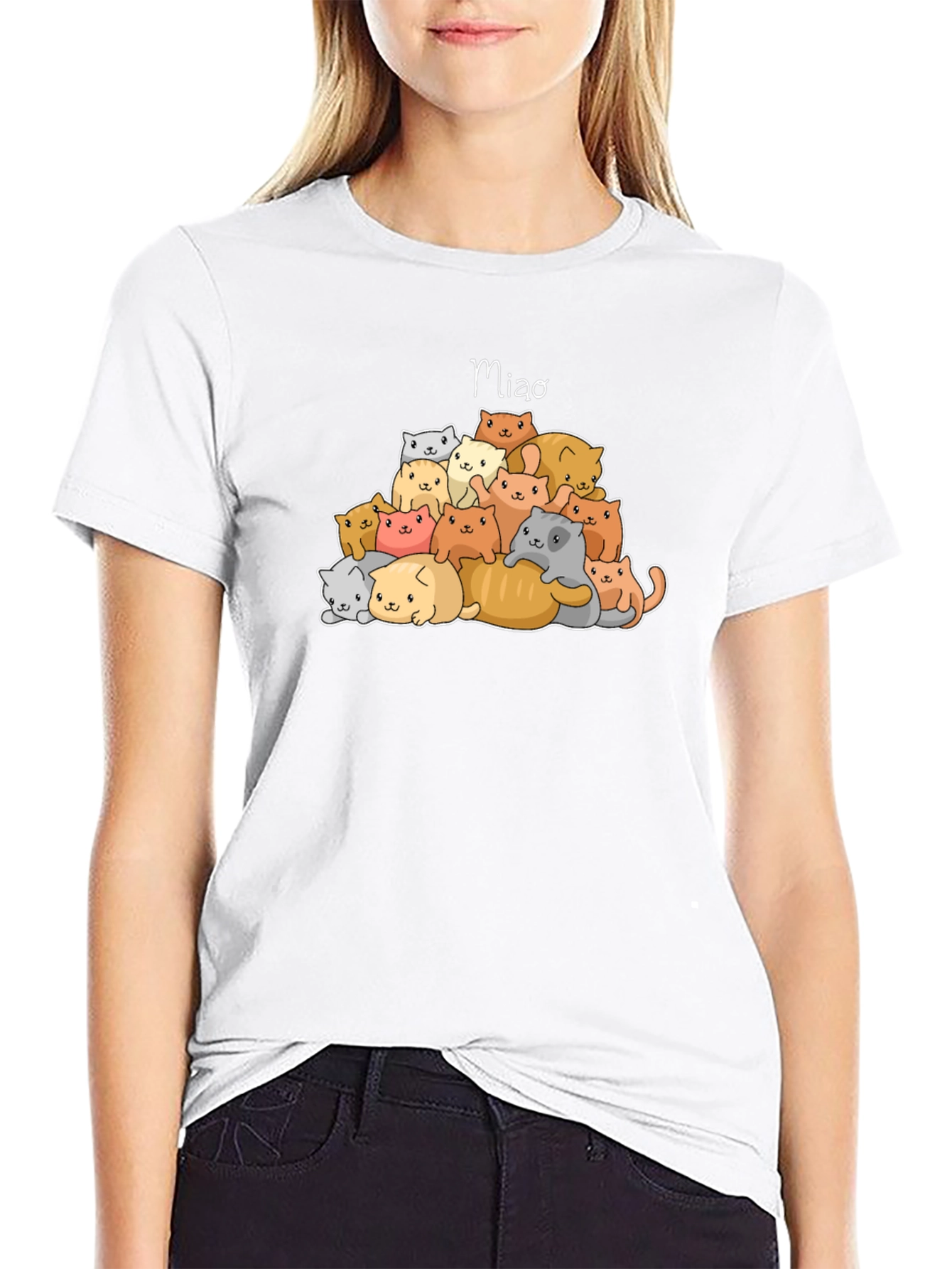 Cats Meow T-Shirt - Cute Cat Pile Graphic Tee