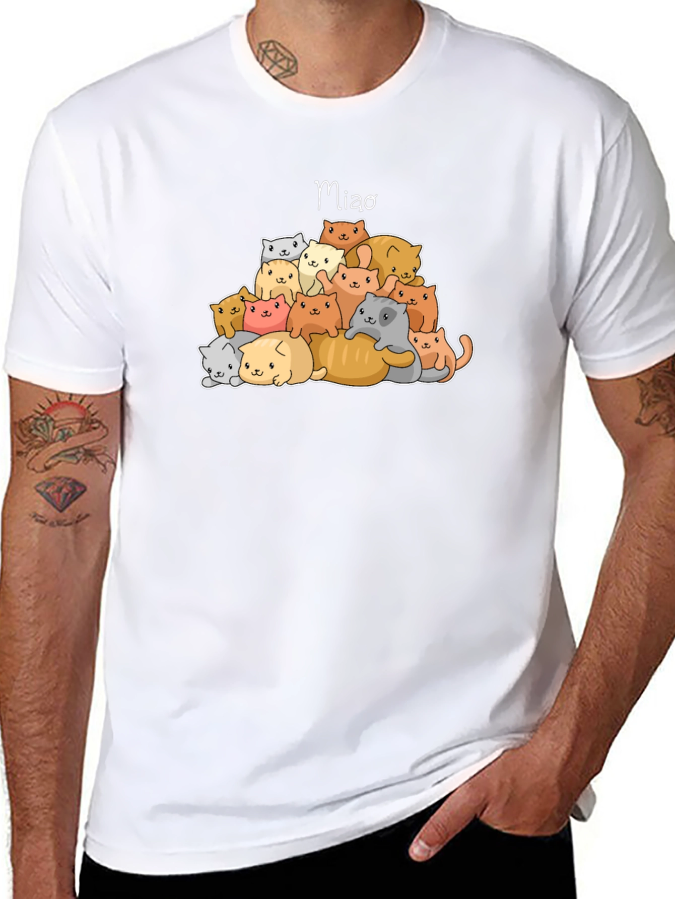Cats Meow T-Shirt - Cute Cat Pile Graphic Tee