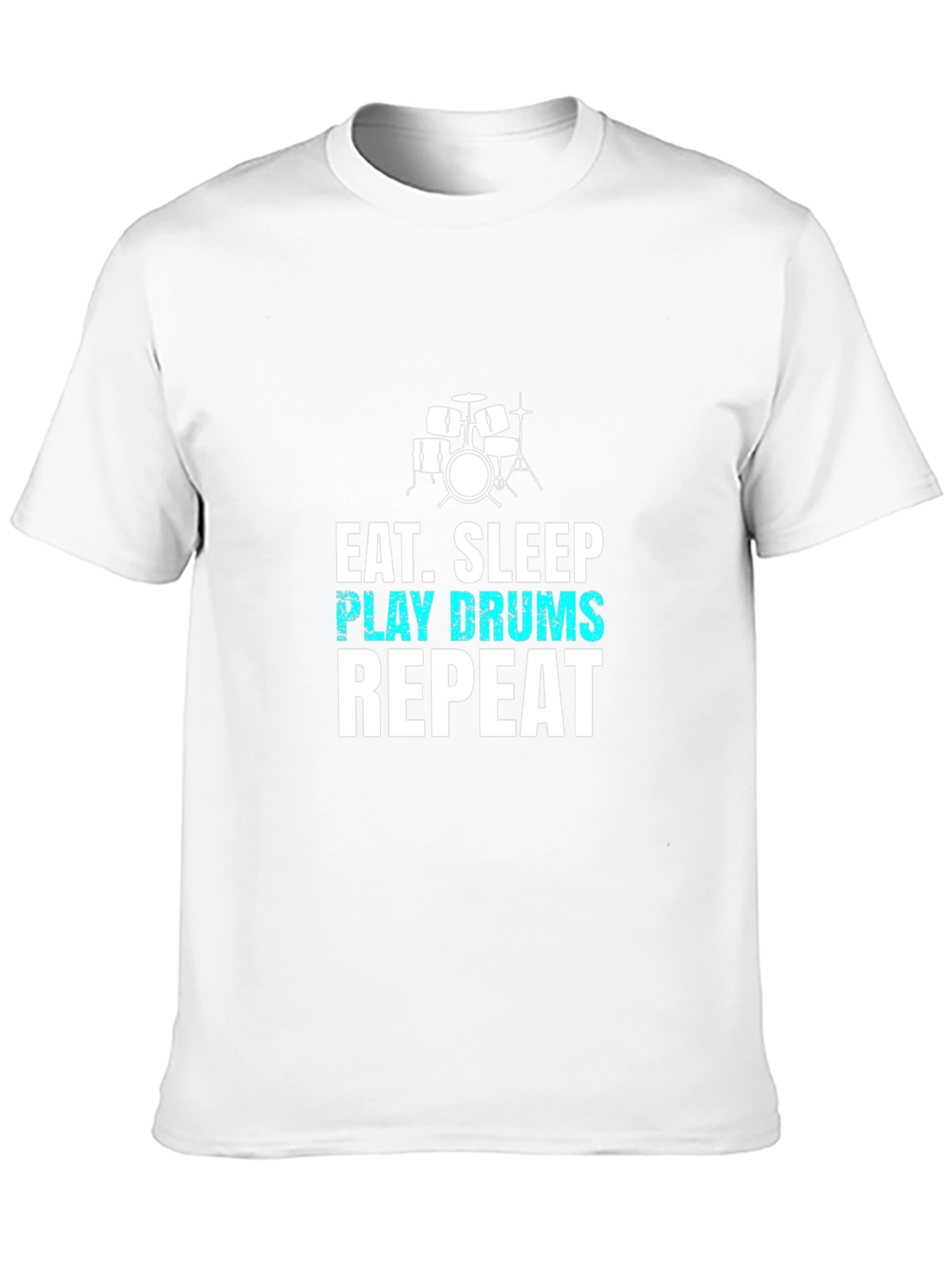 Eat Sleep Play Drums Repeat Black T-Shirt