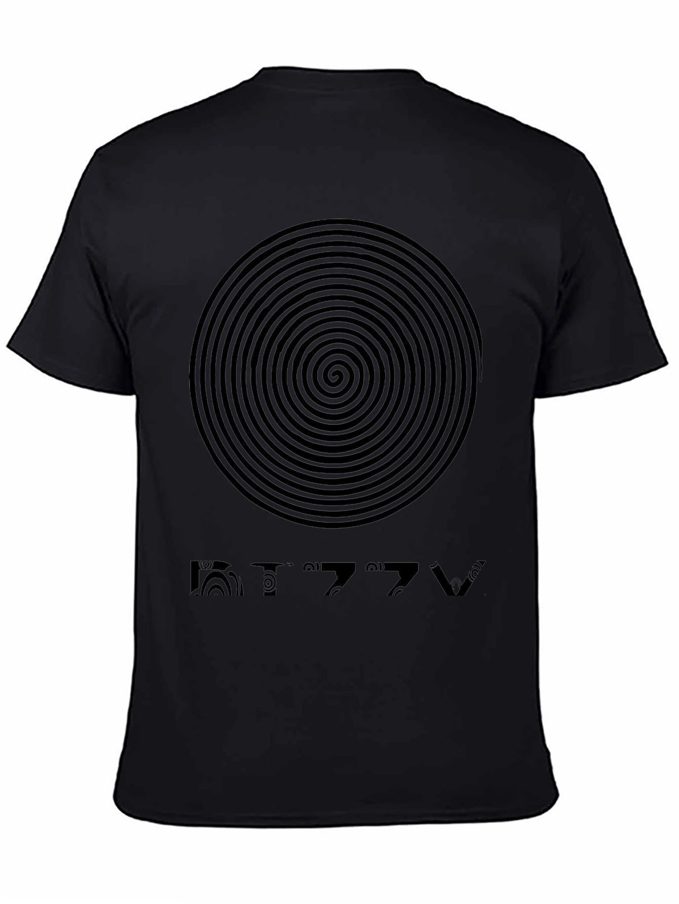 Dizzy Spiral Graphic Tee - Mens Black Cotton T-Shirt