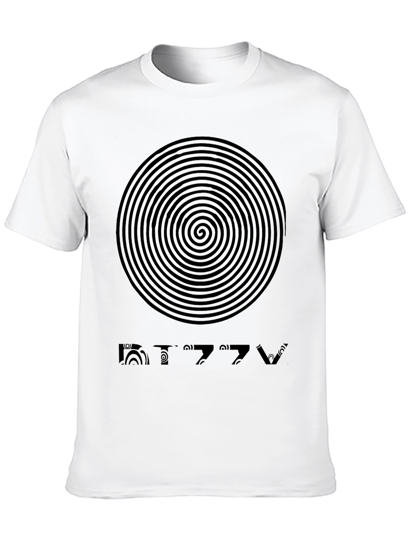 Dizzy Spiral Graphic Tee - Mens Black Cotton T-Shirt