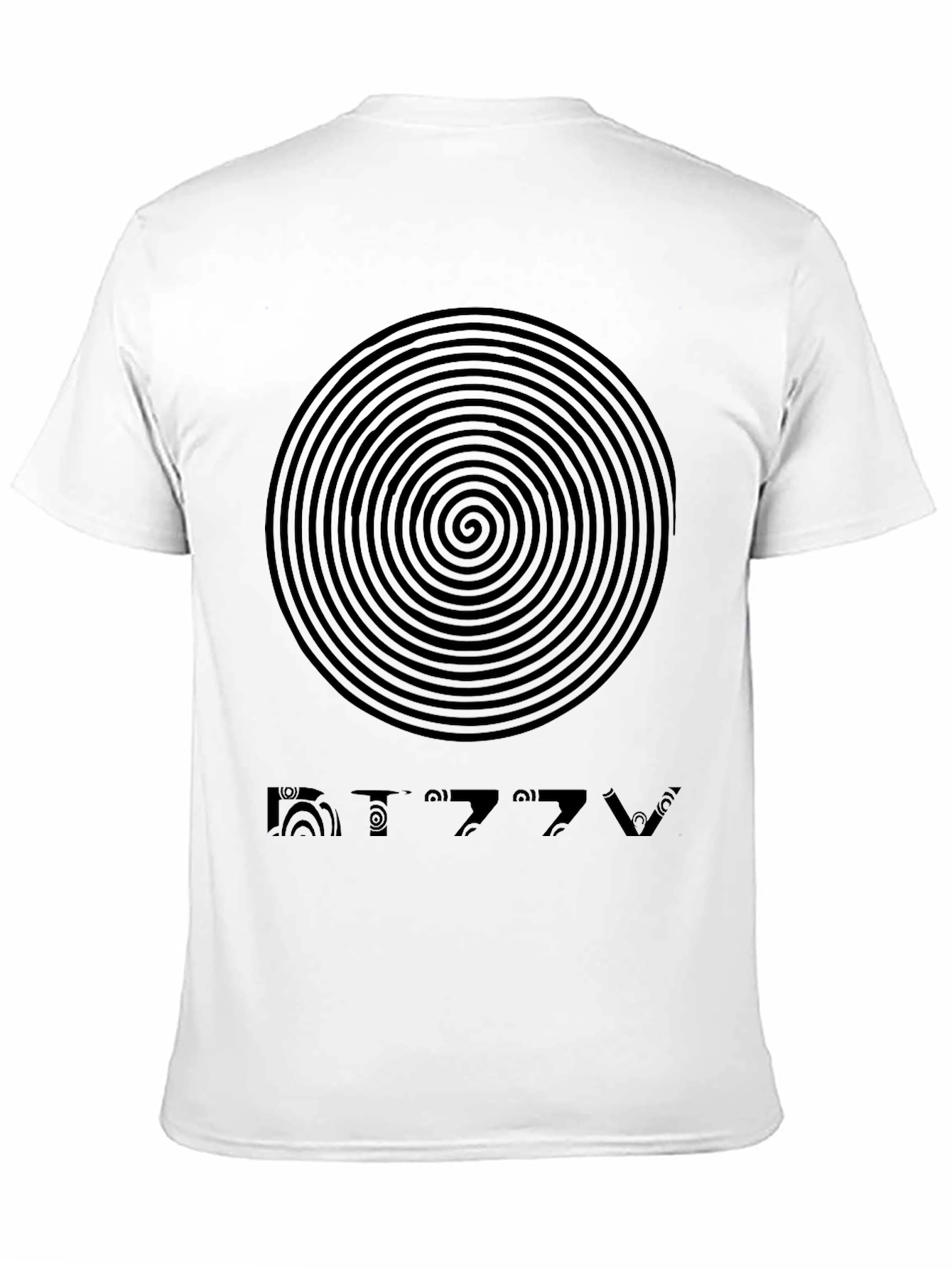 Dizzy Spiral Graphic Tee - Mens Black Cotton T-Shirt